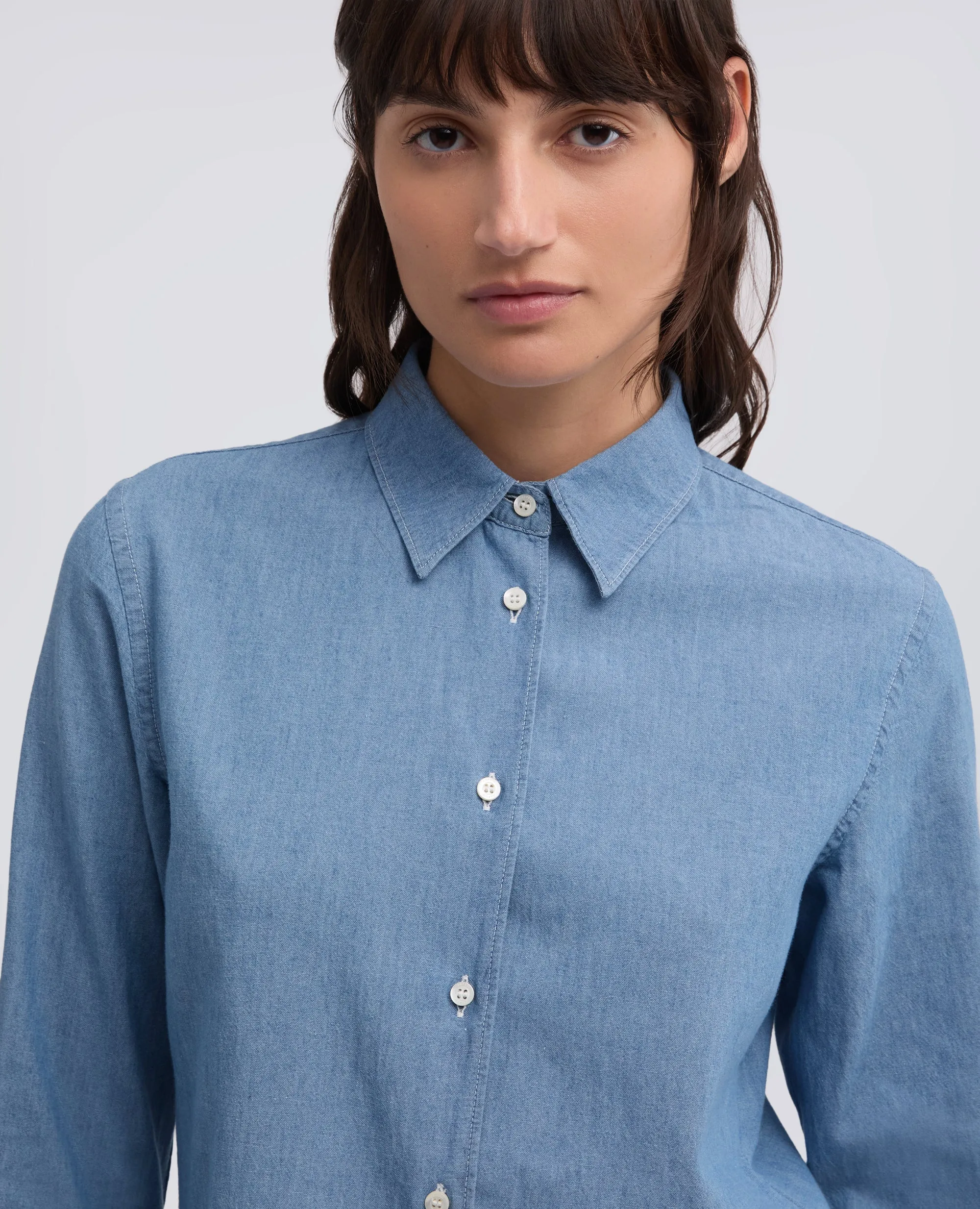 CAMICIA IN CHAMBRAY DI COTONE - DENIM CHIARO sold by Aspesi product image thumbnail 4