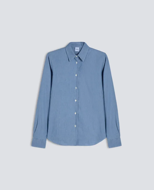 CAMICIA IN CHAMBRAY DI COTONE - DENIM CHIARO made by Aspesi