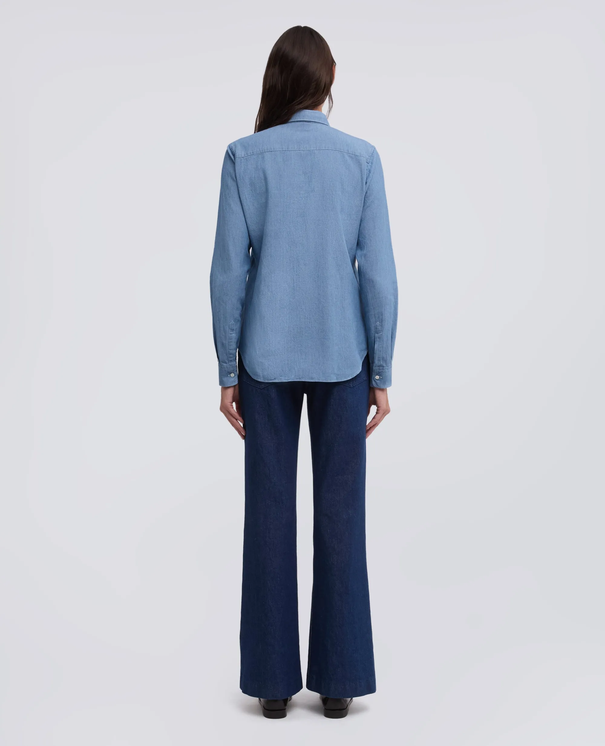 CAMICIA IN CHAMBRAY DI COTONE - DENIM CHIARO sold by Aspesi product image thumbnail 3