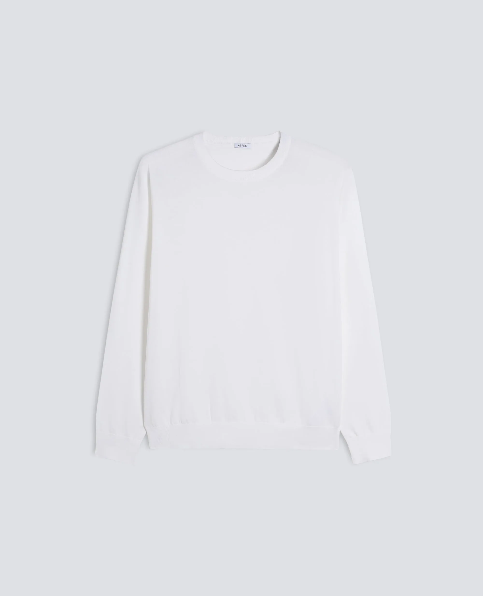 MAGLIA GIROCOLLO IN MISTO COTONE, SETA E LINO - BIANCO sold by Aspesi