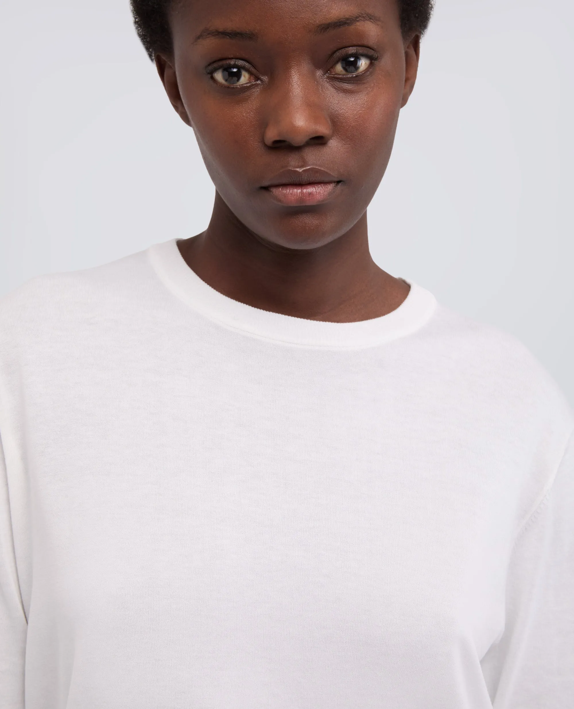 MAGLIA GIROCOLLO IN MISTO COTONE, SETA E LINO - BIANCO sold by Aspesi product image thumbnail 4