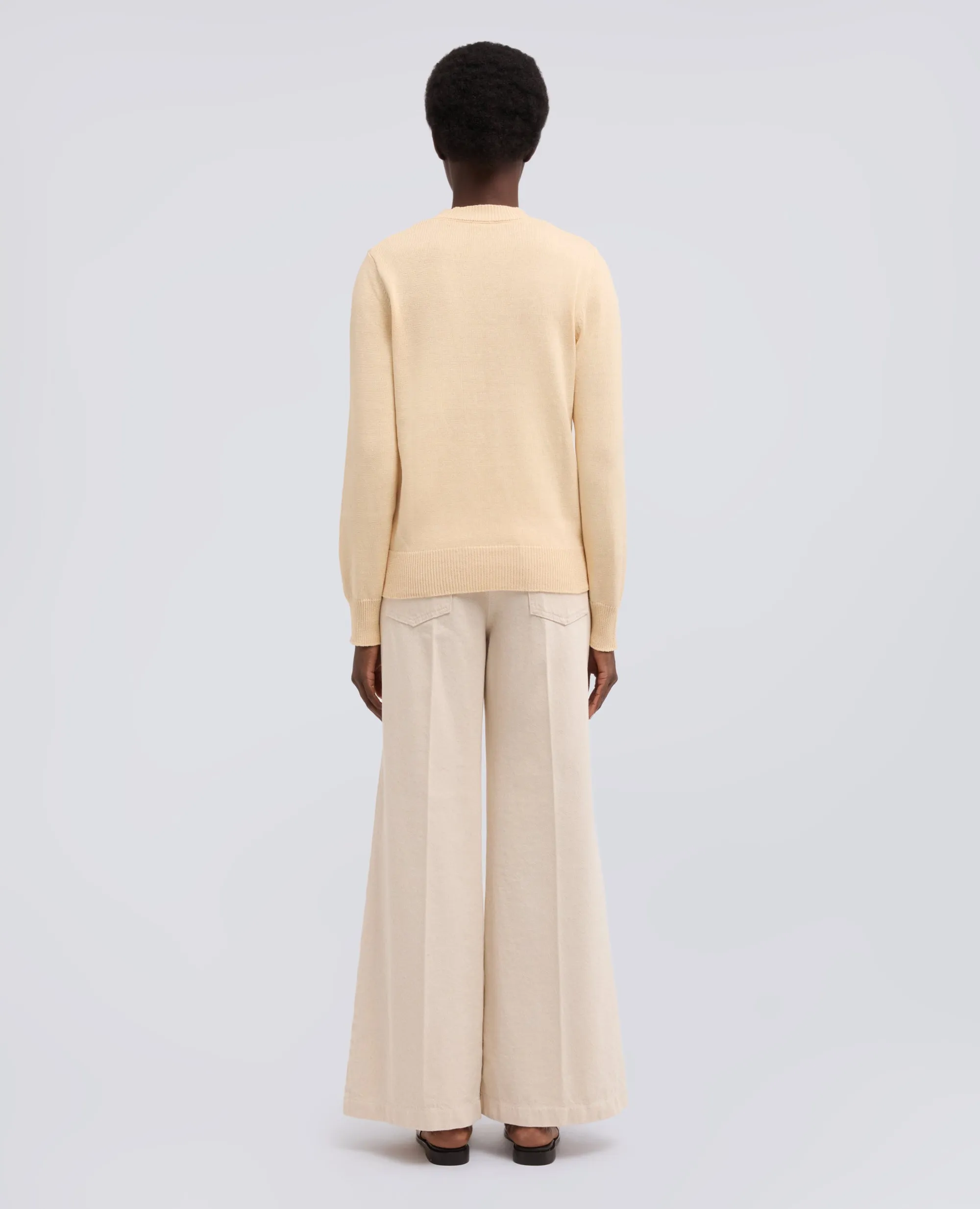 MAGLIA GIROCOLLO A MANICHE LUNGHE IN COTONE - NATURALE sold by Aspesi product image thumbnail 3