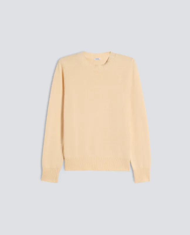 MAGLIA GIROCOLLO A MANICHE LUNGHE IN COTONE - NATURALE made by Aspesi