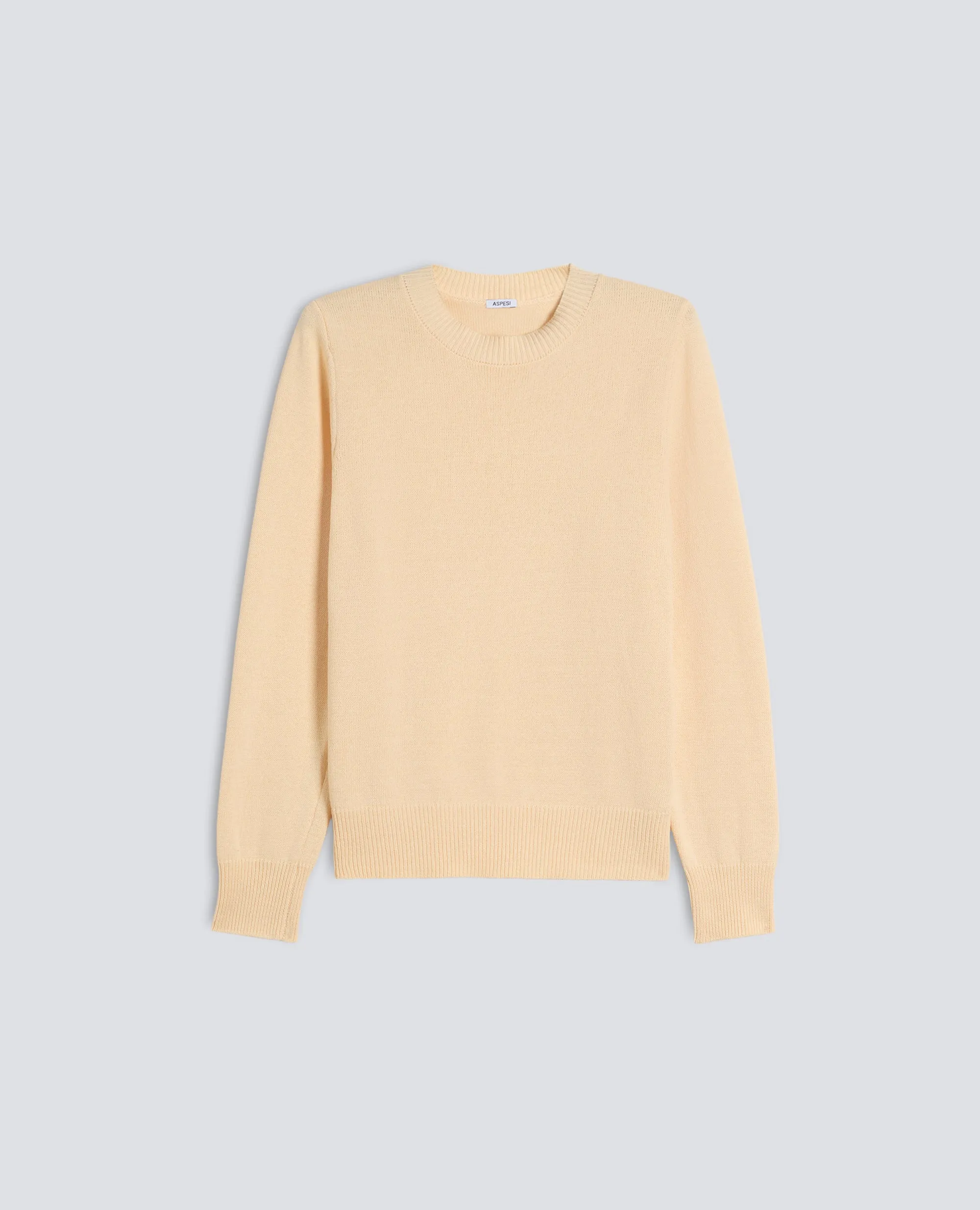 MAGLIA GIROCOLLO A MANICHE LUNGHE IN COTONE - NATURALE sold by Aspesi