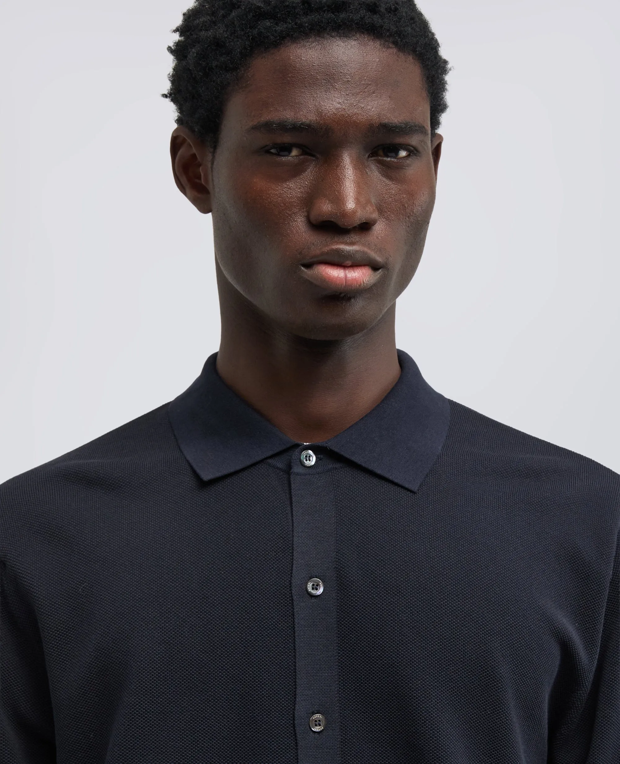 POLO DI MAGLIA IN COTONE TINTO CAPO - NAVY sold by Aspesi product image thumbnail 4