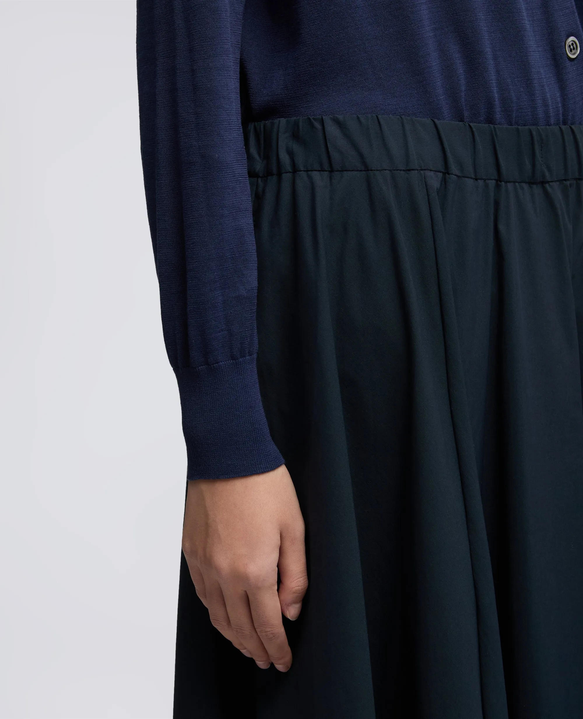 GONNA IN POPELINE COTONE E NYLON STRETCH - NAVY sold by Aspesi product image thumbnail 4