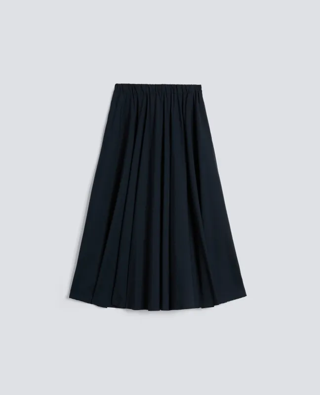 GONNA IN POPELINE COTONE E NYLON STRETCH - NAVY made by Aspesi