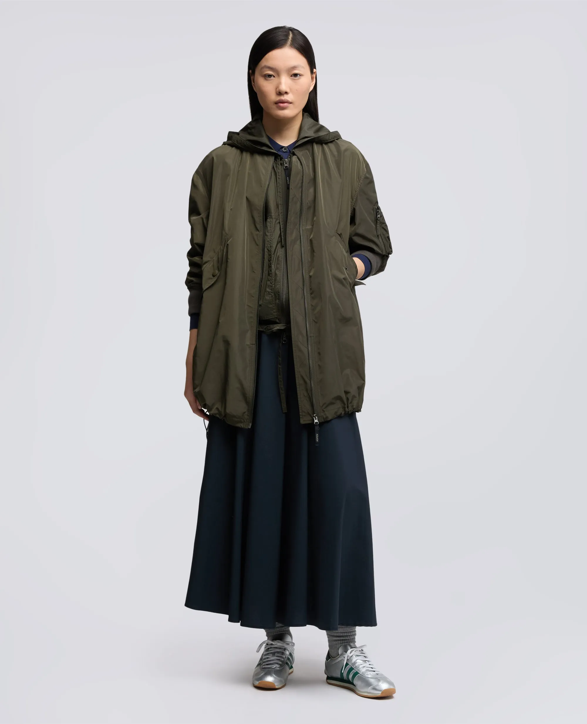 GONNA IN POPELINE COTONE E NYLON STRETCH - NAVY sold by Aspesi product image thumbnail 2