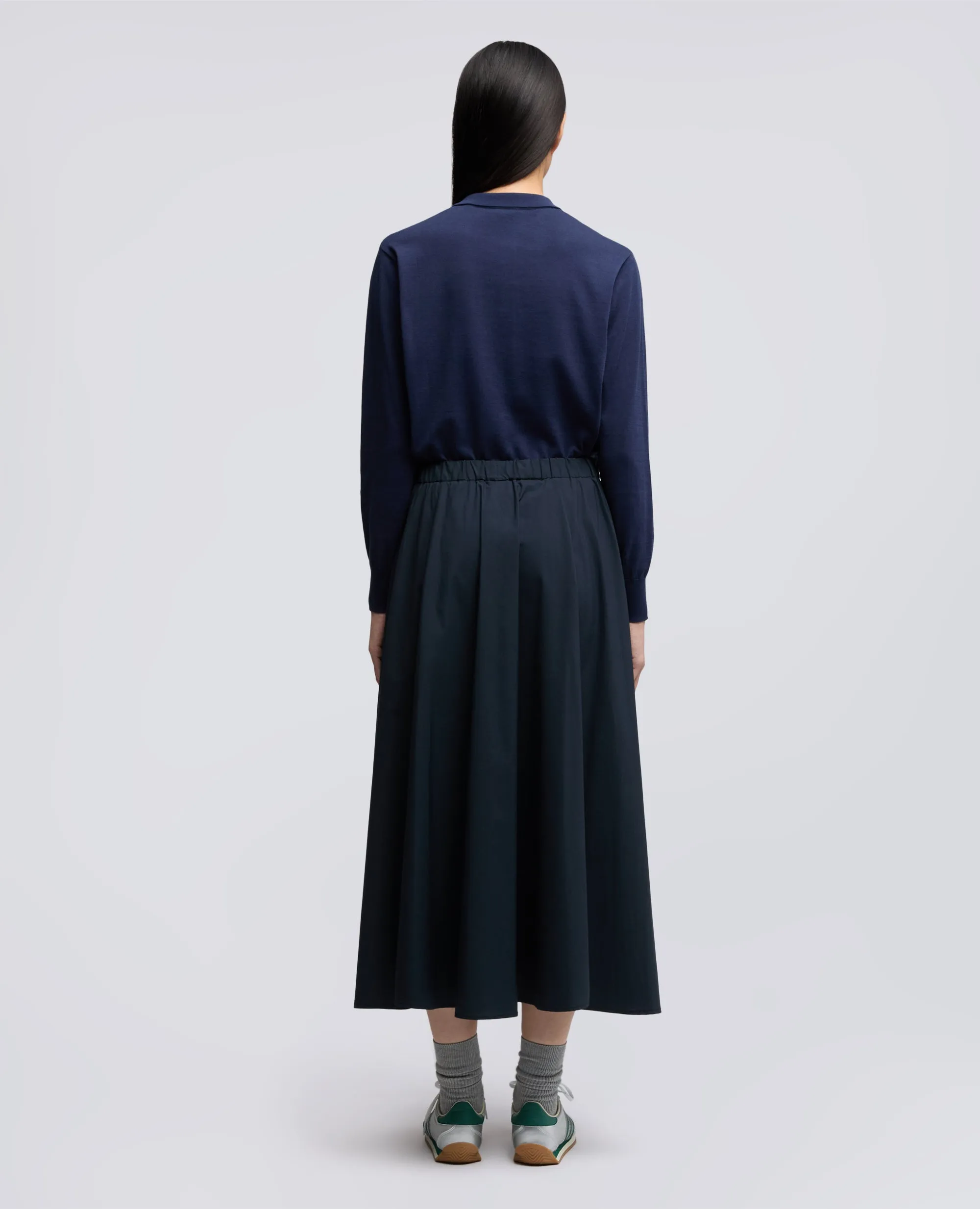 GONNA IN POPELINE COTONE E NYLON STRETCH - NAVY sold by Aspesi product image thumbnail 3