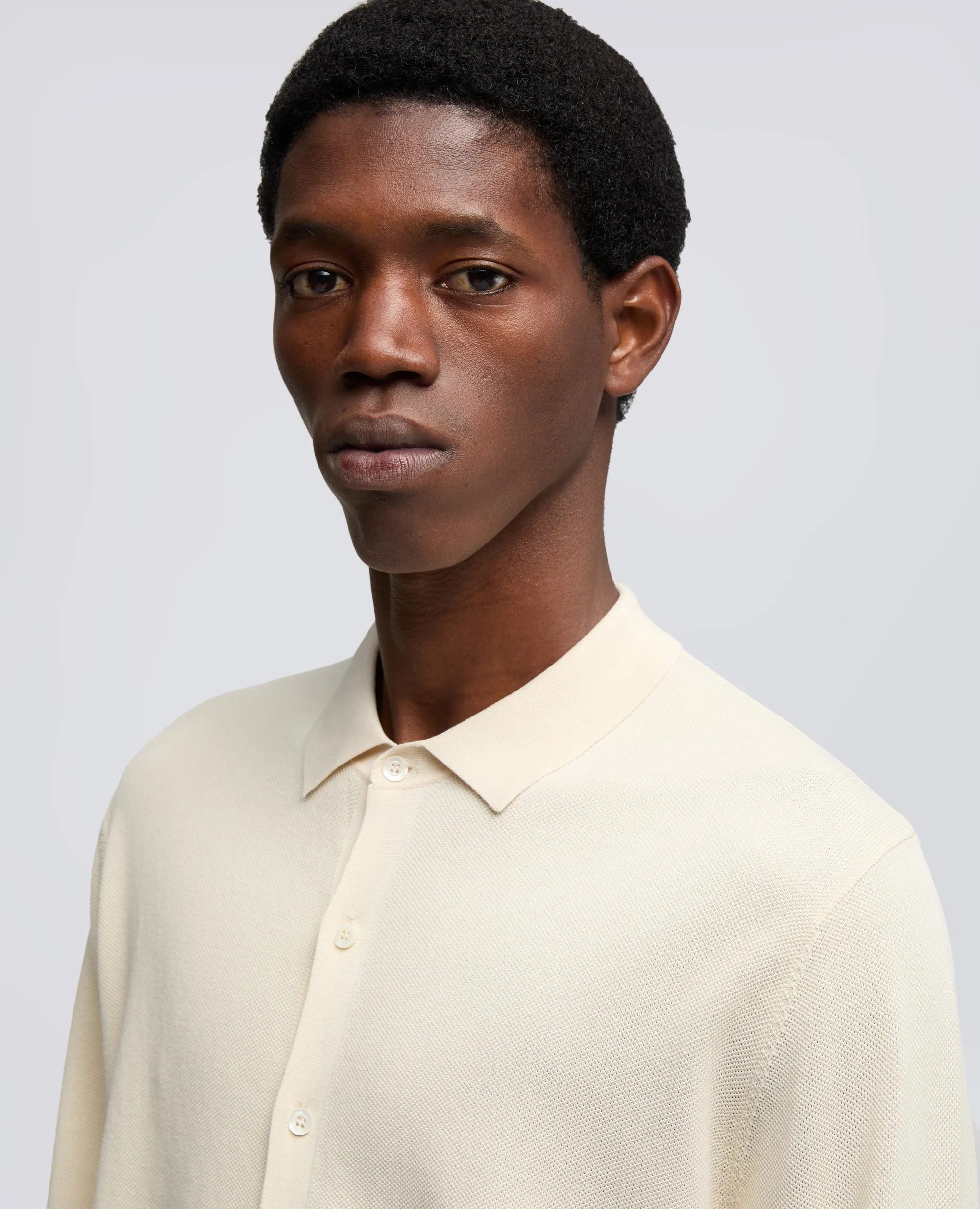 POLO DI MAGLIA IN COTONE TINTO CAPO - NATURALE sold by Aspesi product image thumbnail 4