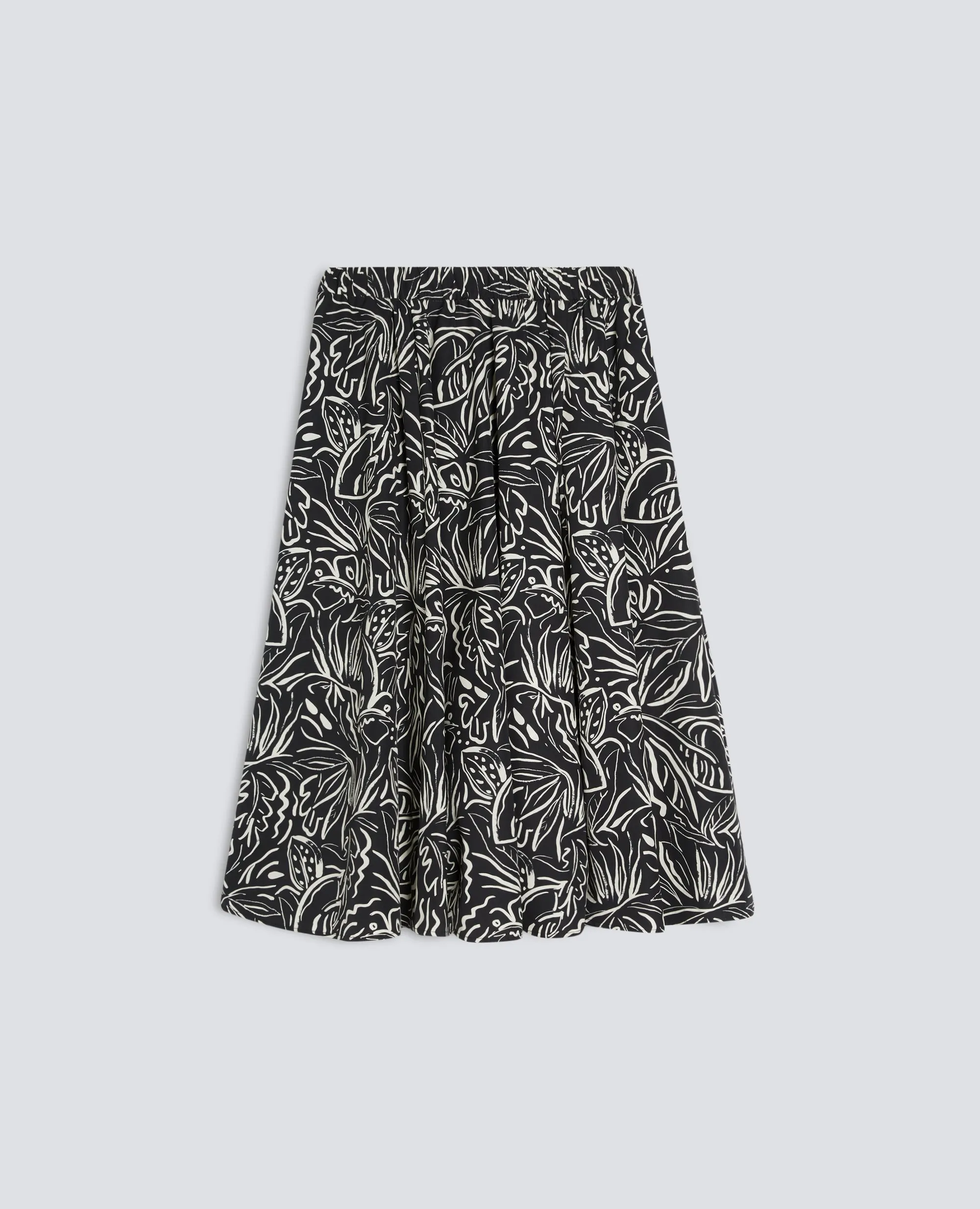 GONNA IN POPELINE DI COTONE - STAMPA NERA sold by Aspesi