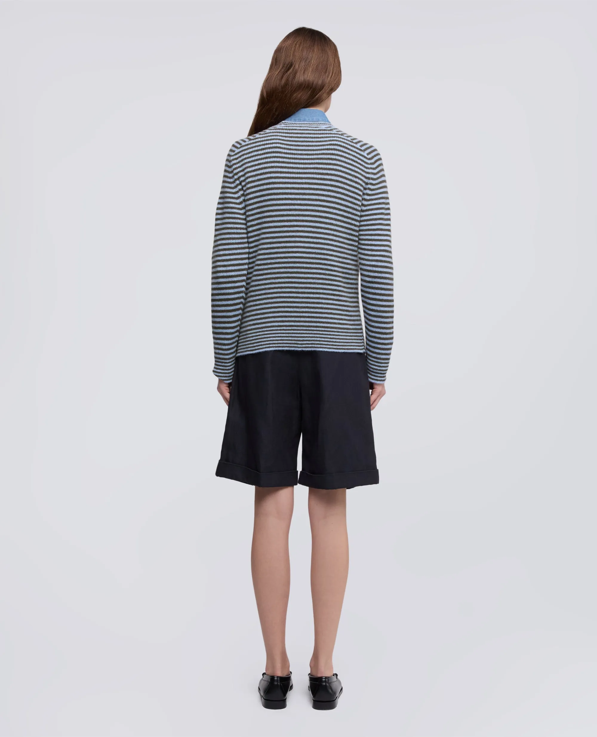 MAGLIA GIROCOLLO IN PURO CASHMERE - RIGA AZZURRA sold by Aspesi product image thumbnail 3