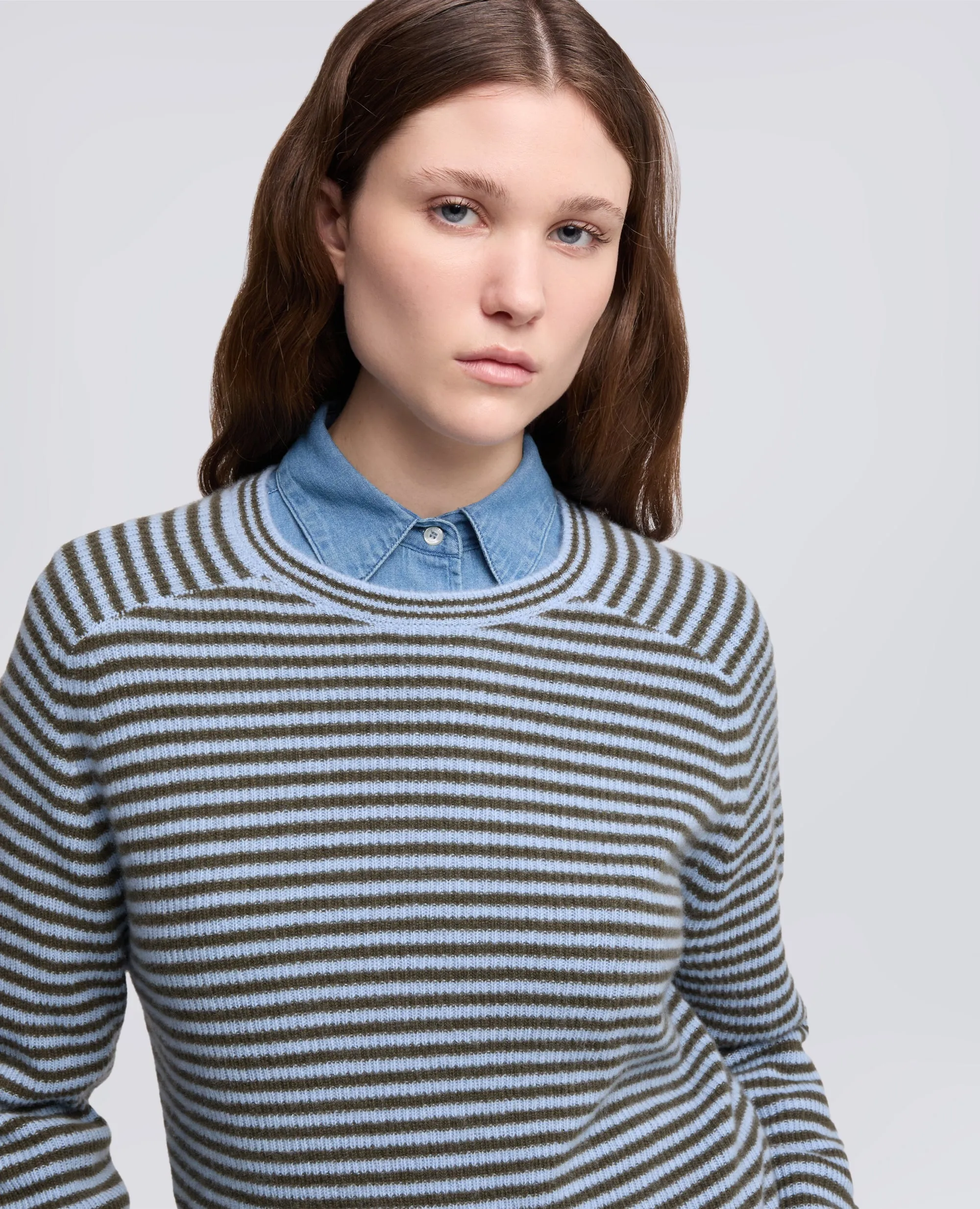 MAGLIA GIROCOLLO IN PURO CASHMERE - RIGA AZZURRA sold by Aspesi product image thumbnail 4