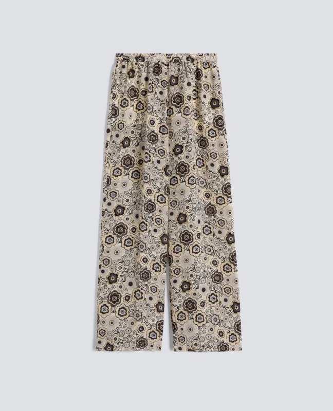 PANTALONE IN CREPE DE CHINE DI SETA - NATURALE made by Aspesi