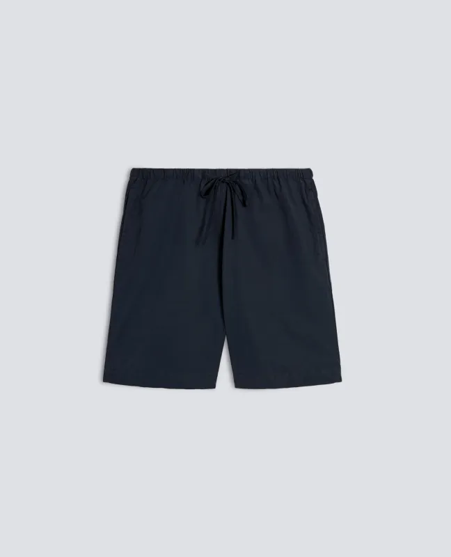 SHORT IN POPELINE DI COTONE TINTO CAPO - NAVY made by Aspesi