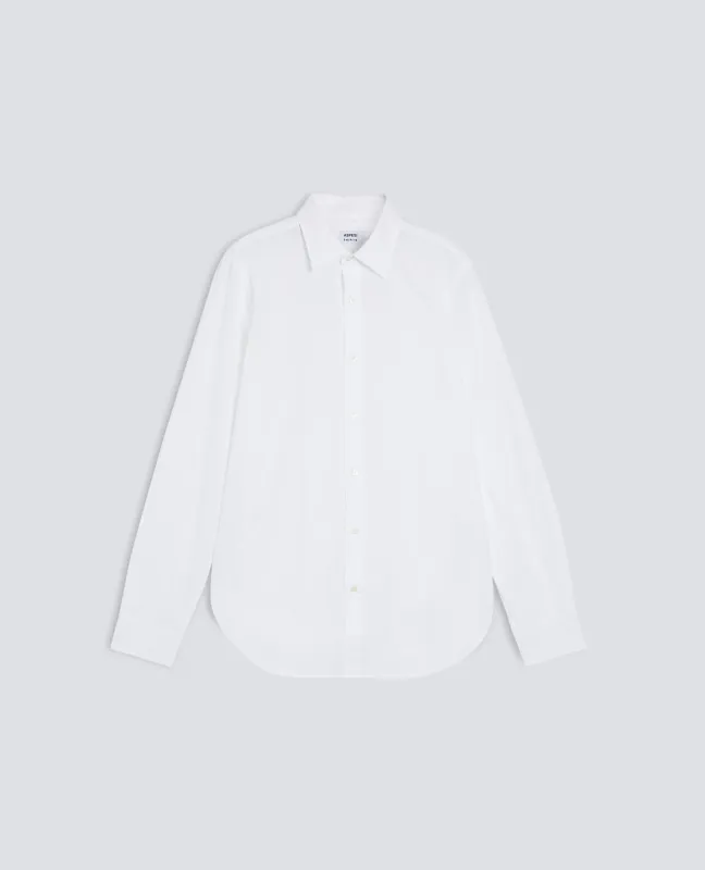 CAMICIA CLASSICA IN CHAMBRAY DI COTONE LEGGERO INDIANO - BIANCO made by Aspesi