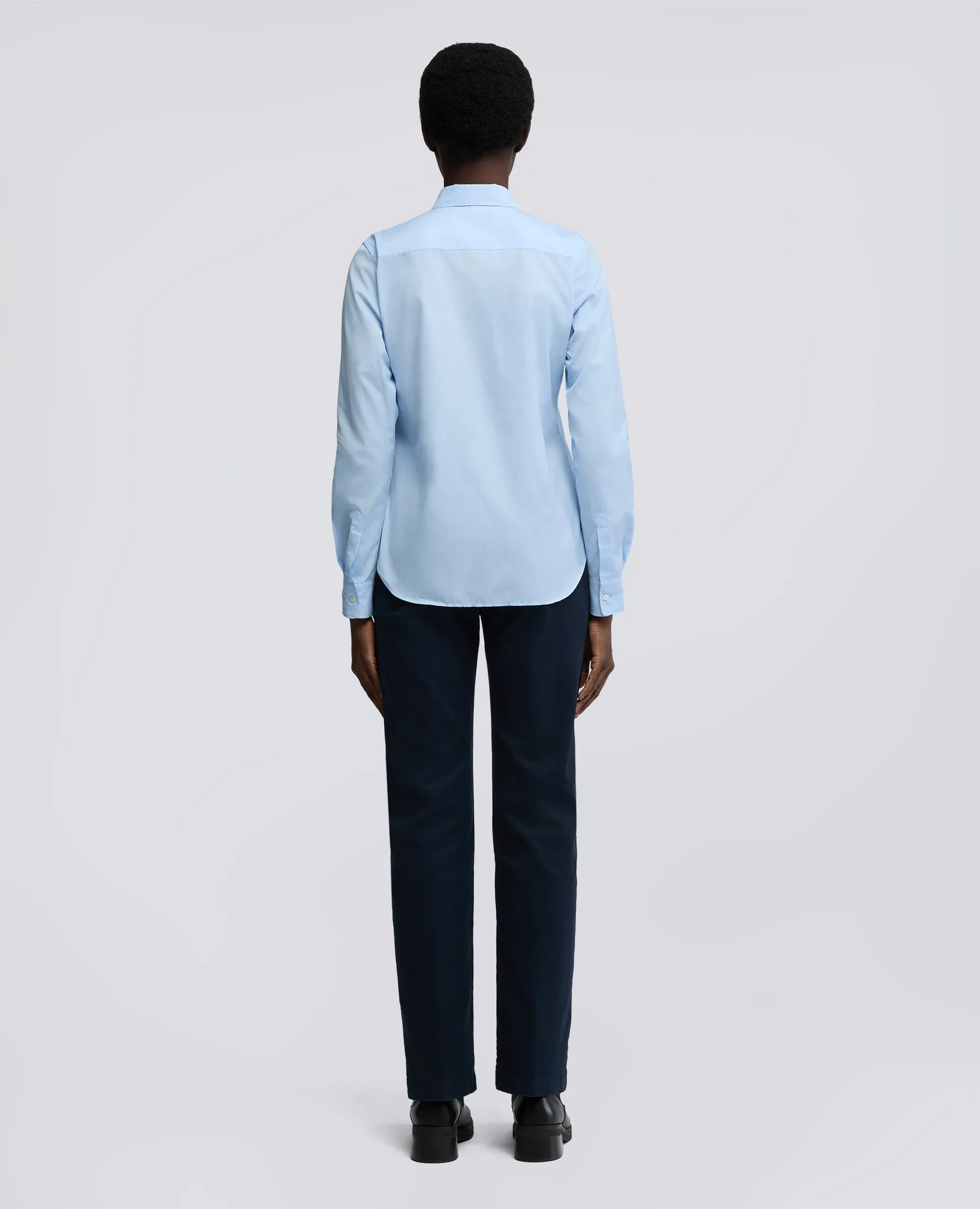 CAMICIA CLASSICA IN POPELINE DI COTONE - AZZURRO sold by Aspesi product image thumbnail 3