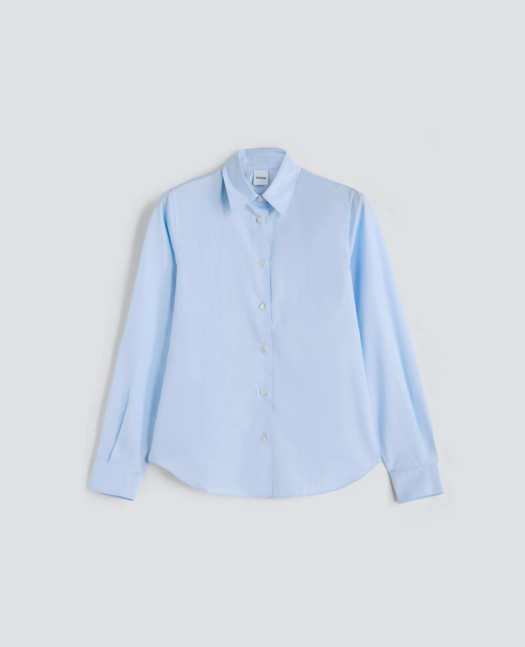 CAMICIA CLASSICA IN POPELINE DI COTONE - AZZURRO sold by Aspesi