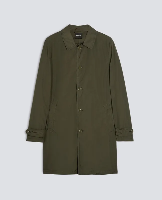 IMPERMEABILE IN POLIESTERE E NYLON COMPATTO - MILITARE made by Aspesi