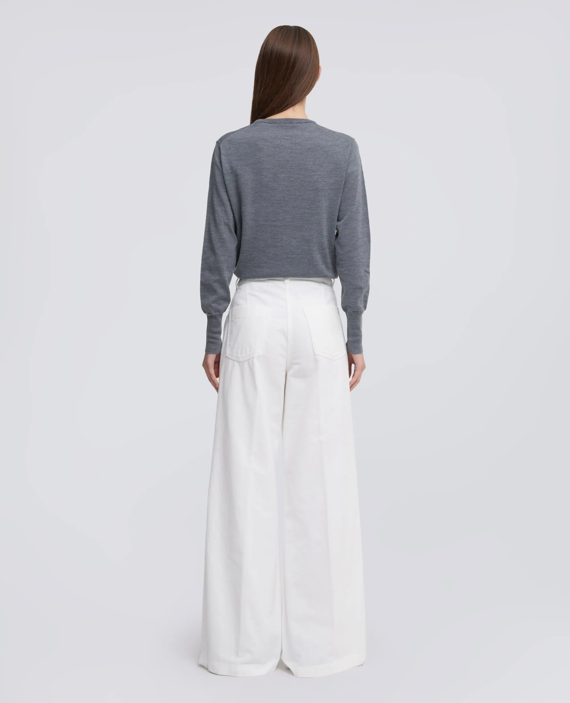 PANTALONE AMPIO IN VELLUTO LISCIO - PANNA sold by Aspesi product image thumbnail 3