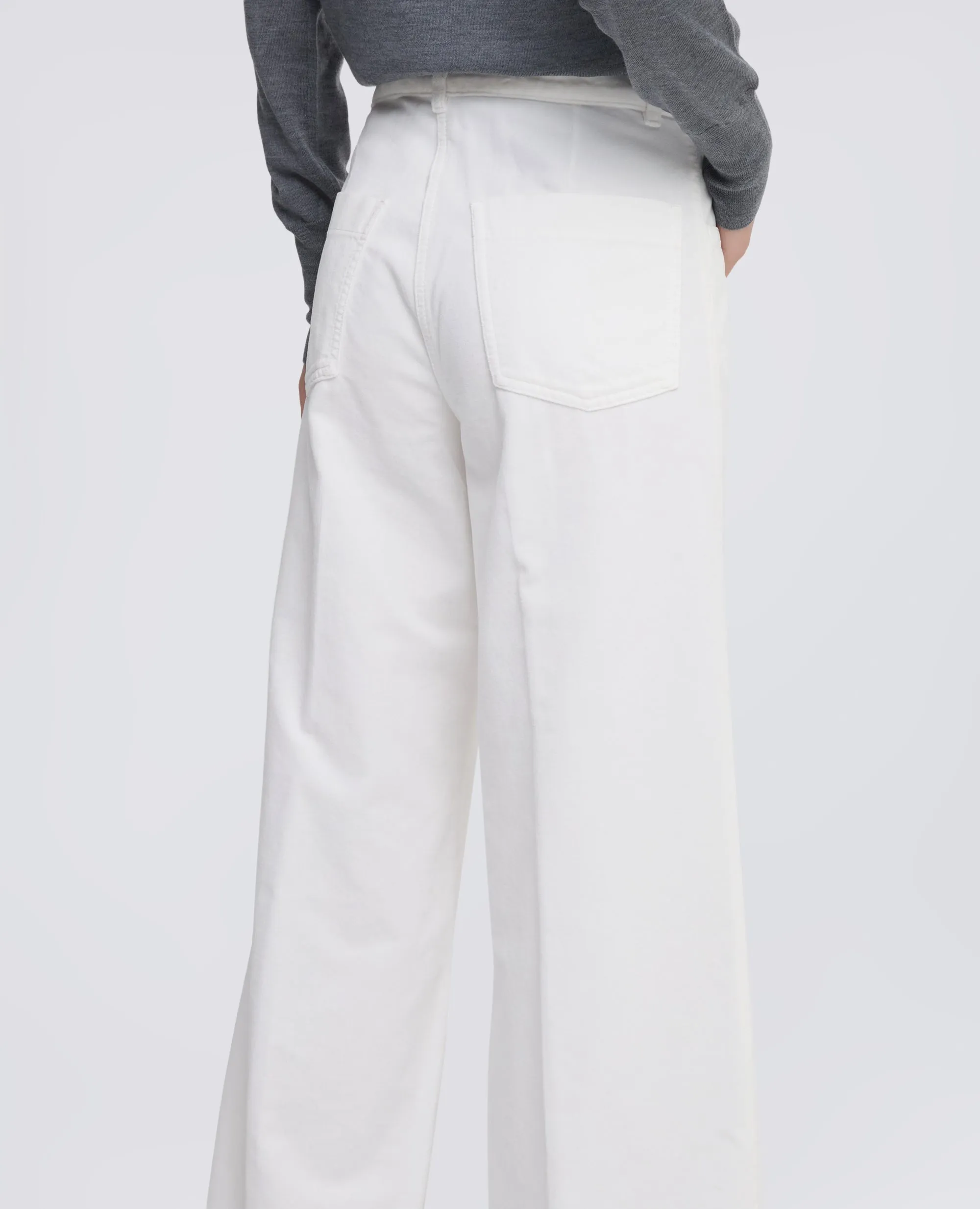 PANTALONE AMPIO IN VELLUTO LISCIO - PANNA sold by Aspesi product image thumbnail 4