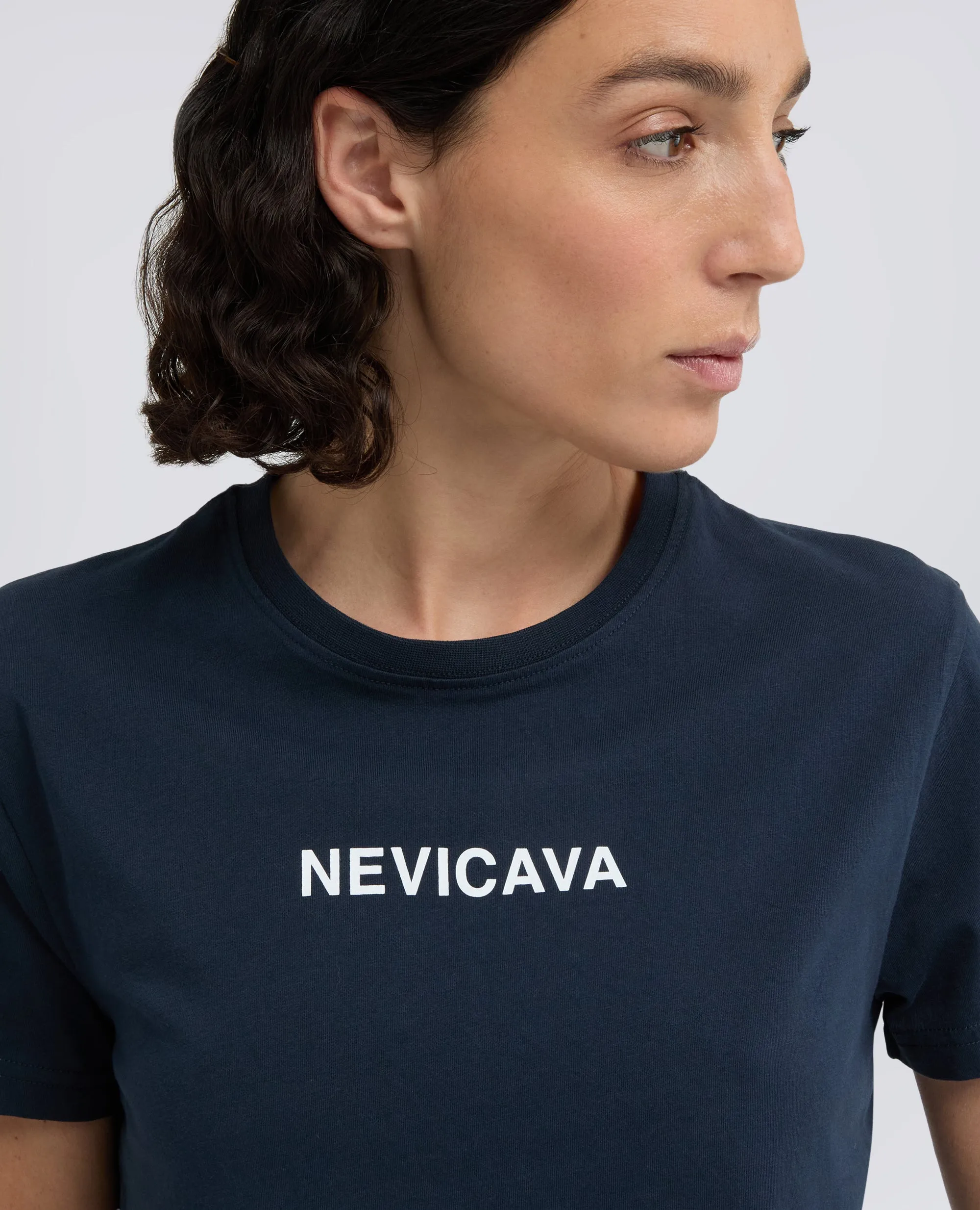 T-SHIRT IN COTONE CON STAMPA -NEVICAVA- - NAVY sold by Aspesi product image thumbnail 4