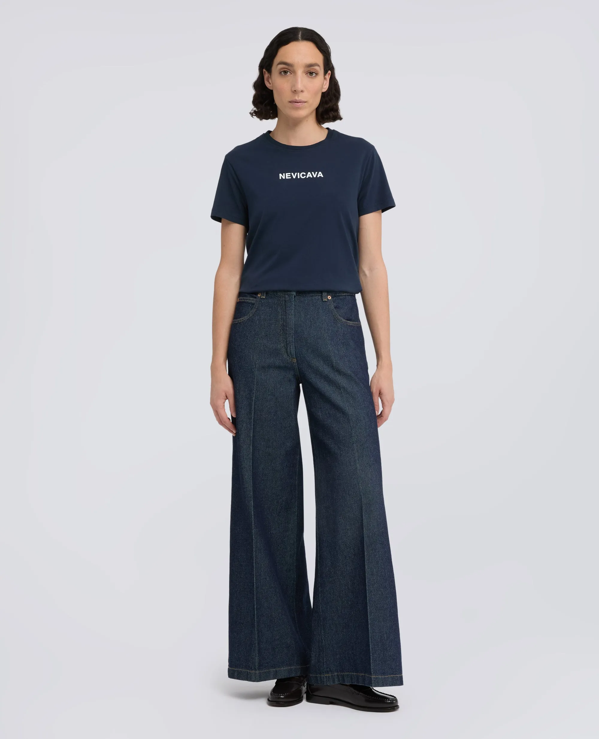 T-SHIRT IN COTONE CON STAMPA -NEVICAVA- - NAVY sold by Aspesi product image thumbnail 2