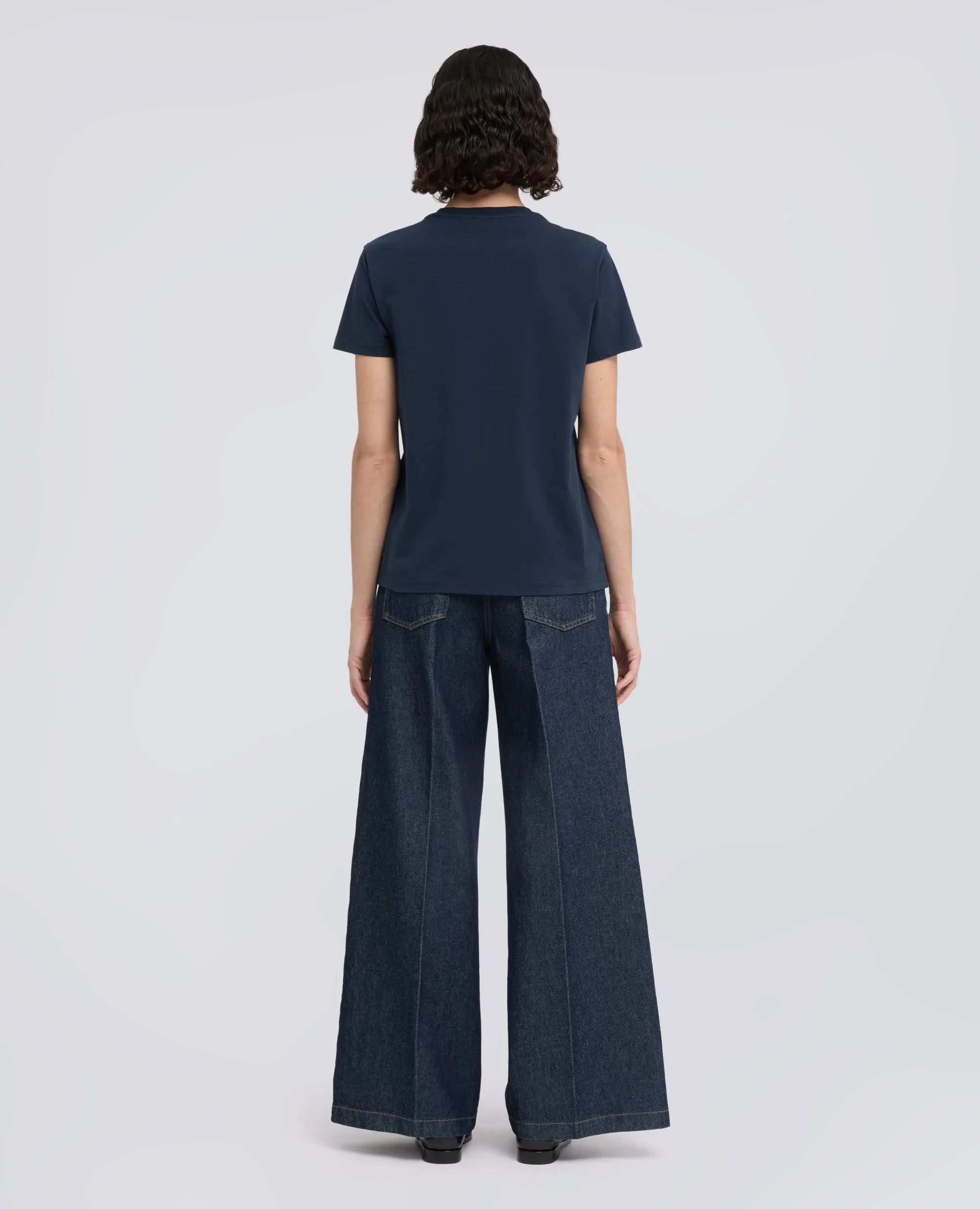 T-SHIRT IN COTONE CON STAMPA -NEVICAVA- - NAVY sold by Aspesi product image thumbnail 3