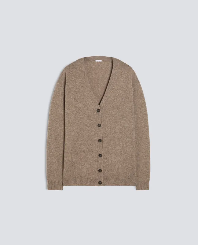 CARDIGAN IN LANA, YAK E CASHMERE - TORTORA made by Aspesi