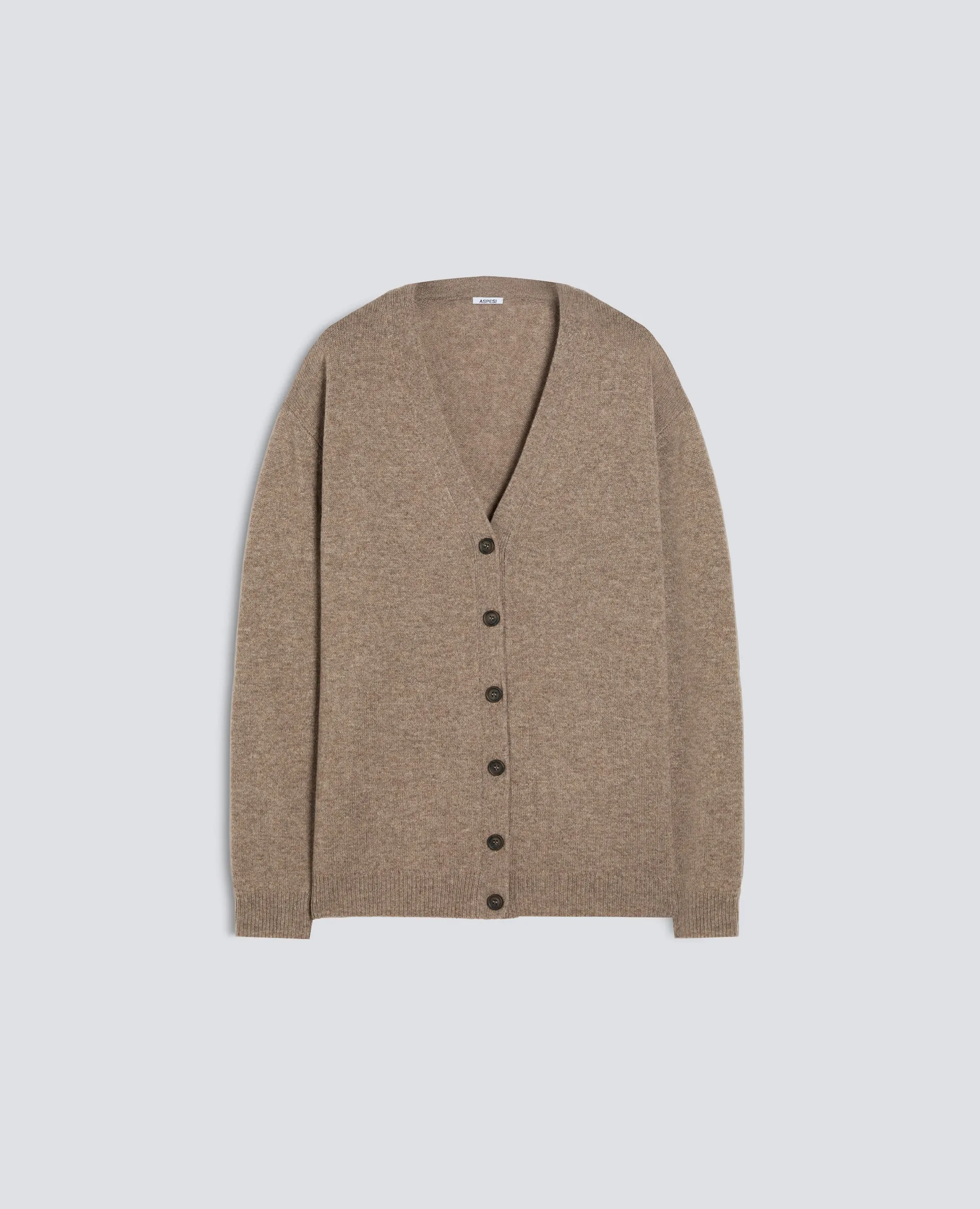 CARDIGAN IN LANA, YAK E CASHMERE - TORTORA sold by Aspesi