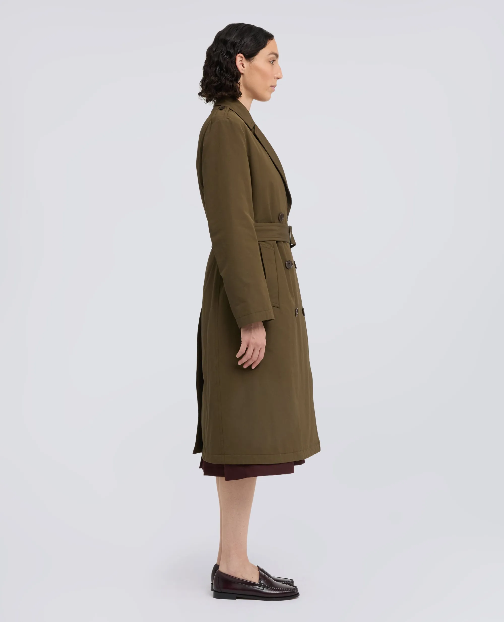 TRENCH IN TELA DI MISTO COTONE CON OVATTA THERMORE® - MILITARE sold by Aspesi product image thumbnail 4