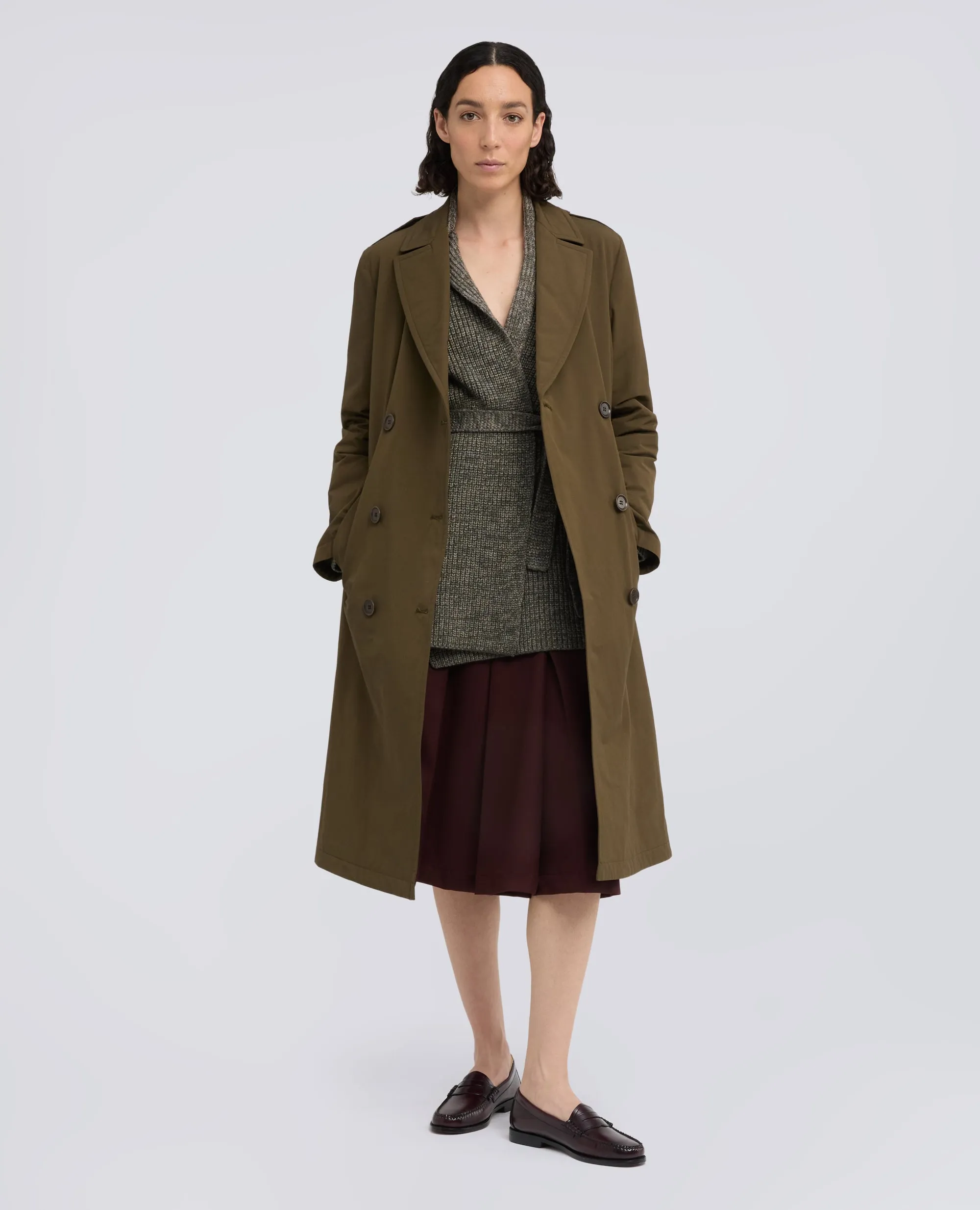TRENCH IN TELA DI MISTO COTONE CON OVATTA THERMORE® - MILITARE sold by Aspesi product image thumbnail 2