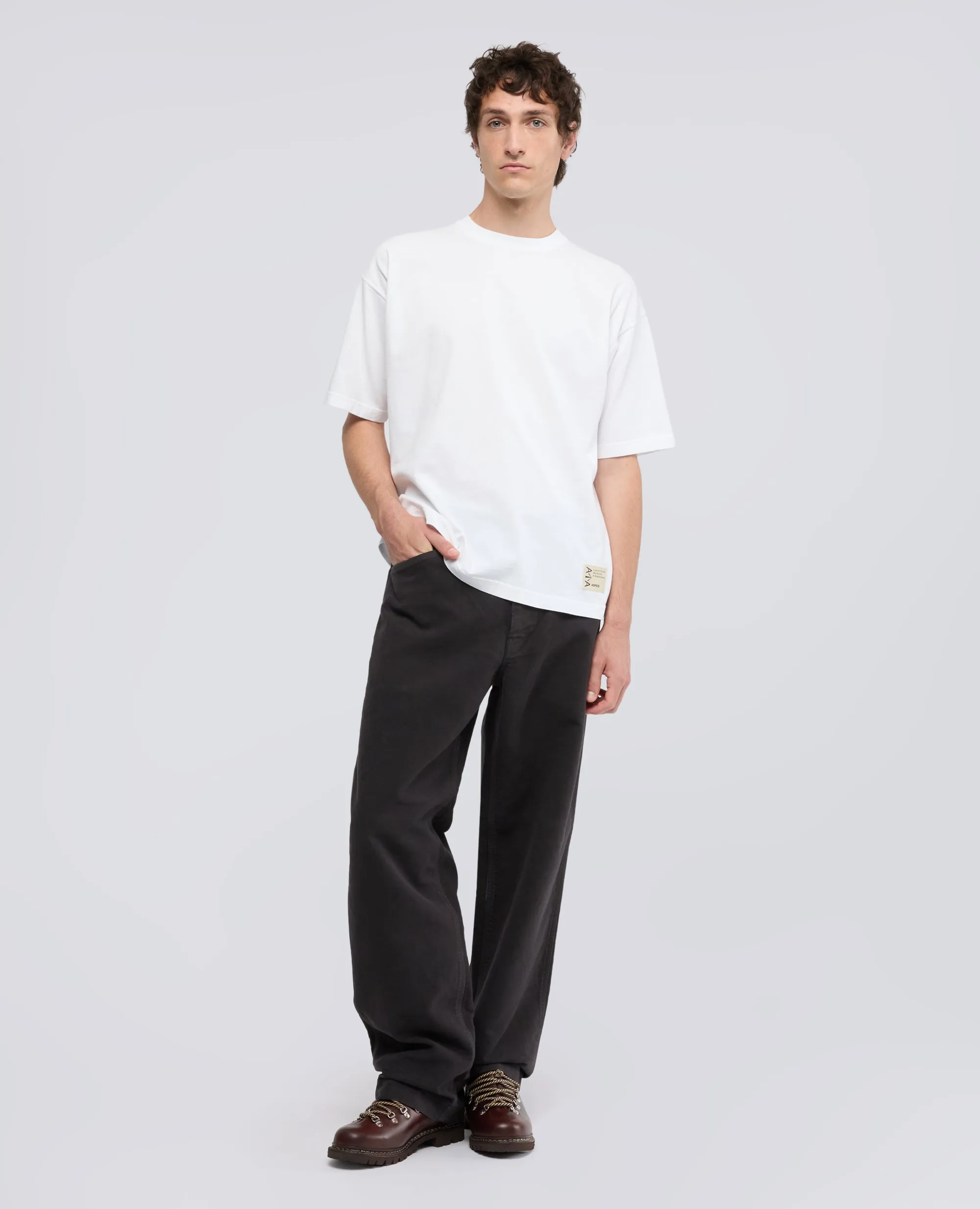 T-SHIRT GIROCOLLO IN JERSEY DI COTONE - BIANCO sold by Aspesi product image thumbnail 2