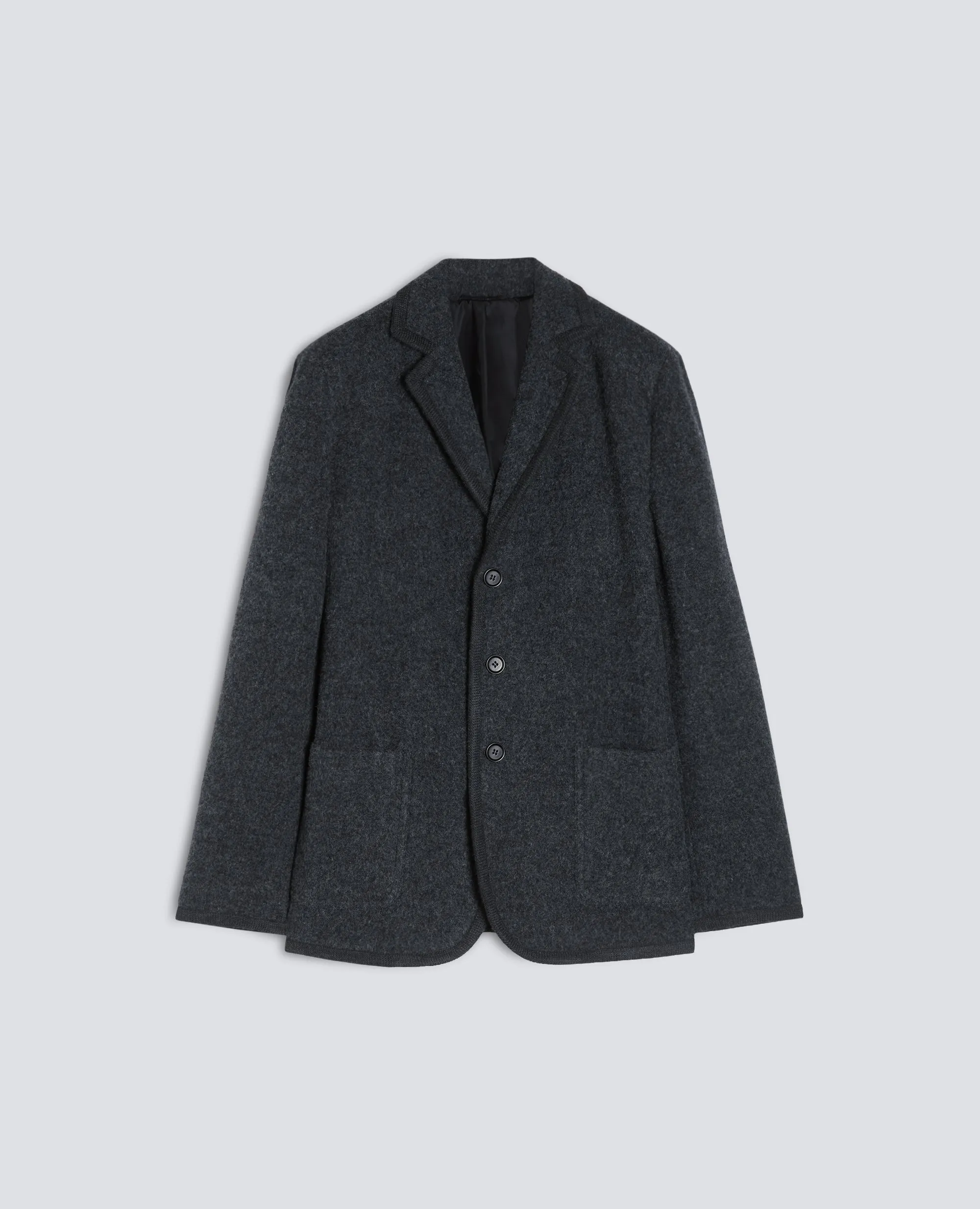 BLAZER IN LANA SHETLAND - ANTRACITE sold by Aspesi