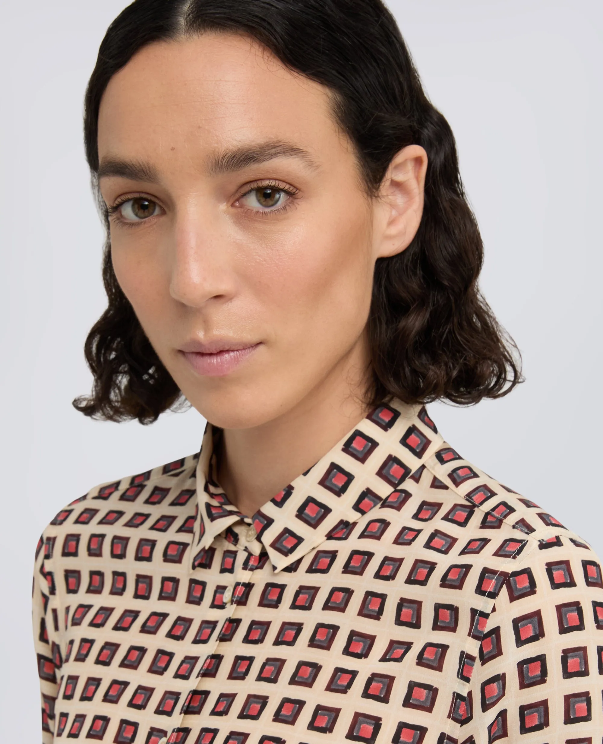 CAMICIA IN CREPE DE CHINE DI SETA CON STAMPA - NATURALE sold by Aspesi product image thumbnail 4