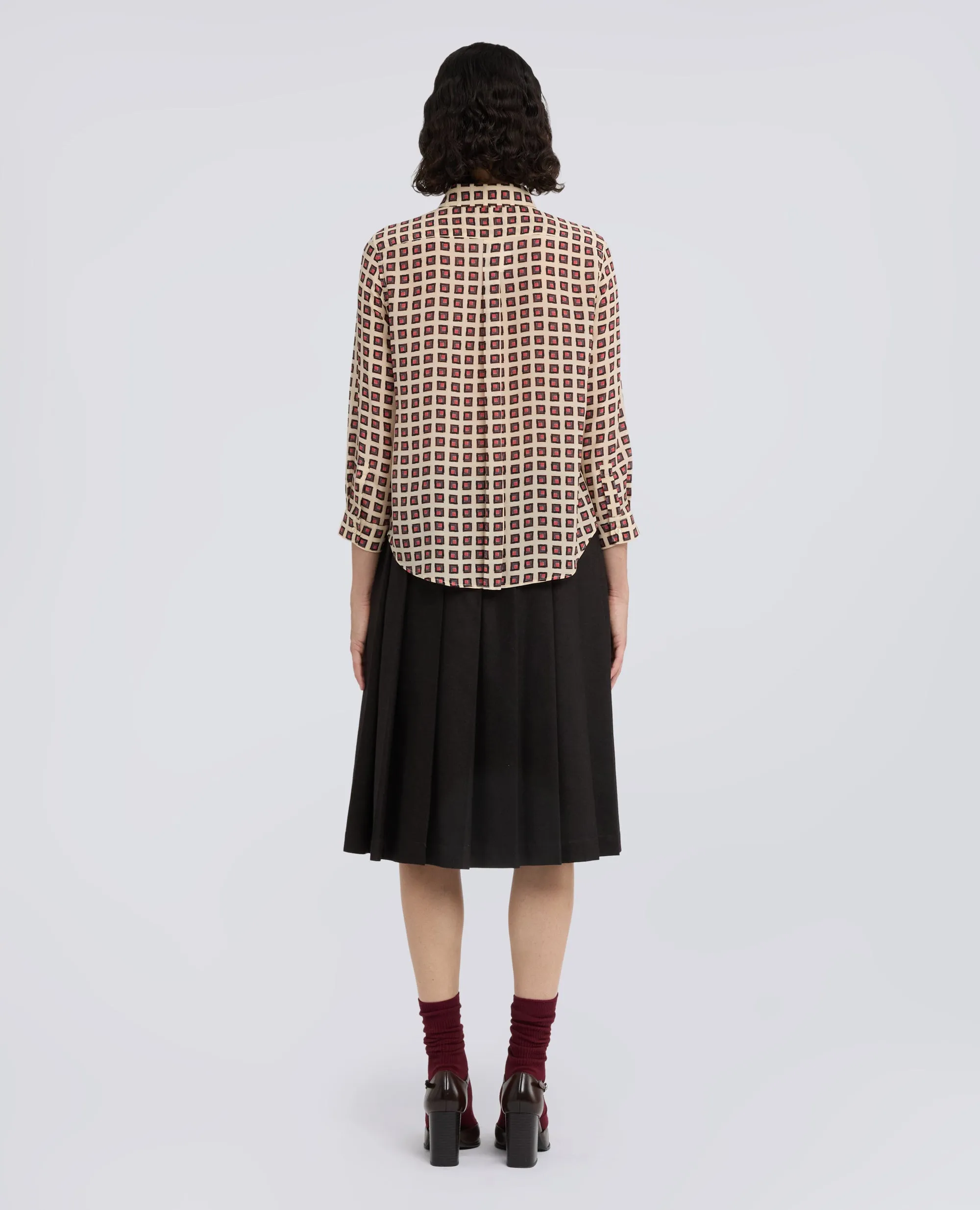 CAMICIA IN CREPE DE CHINE DI SETA CON STAMPA - NATURALE sold by Aspesi product image thumbnail 3