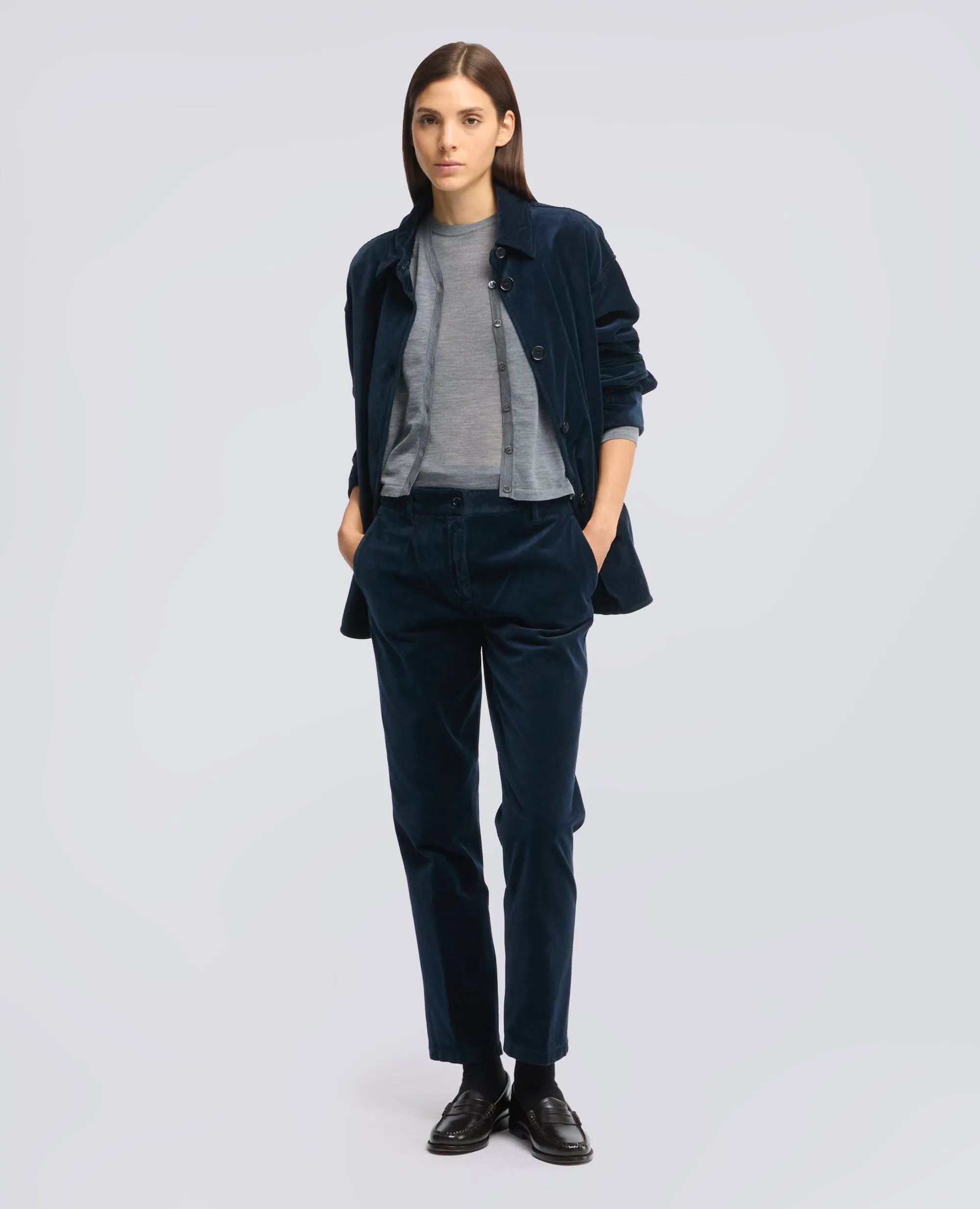 PANTALONE IN VELLUTO LISCIO - NAVY sold by Aspesi product image thumbnail 2