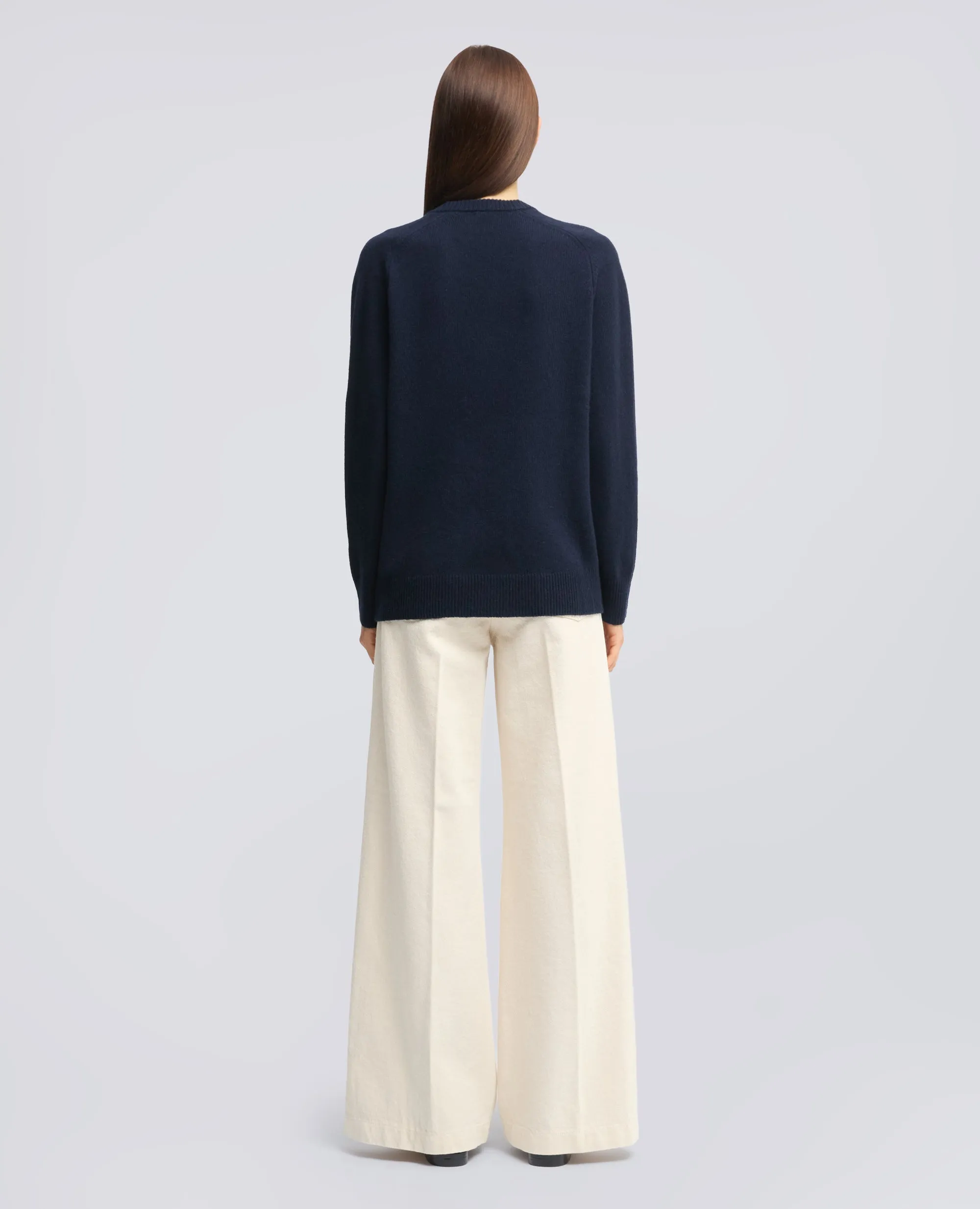 MAGLIA CON SCOLLO A V IN LANA, YAK E CASHMERE - NAVY sold by Aspesi product image thumbnail 3