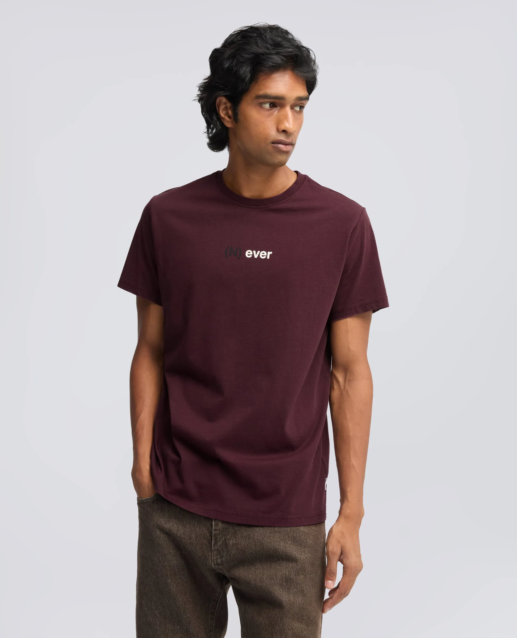 T-SHIRT IN COTONE CON STAMPA -(N)EVER- - BORDO sold by Aspesi product image thumbnail 4
