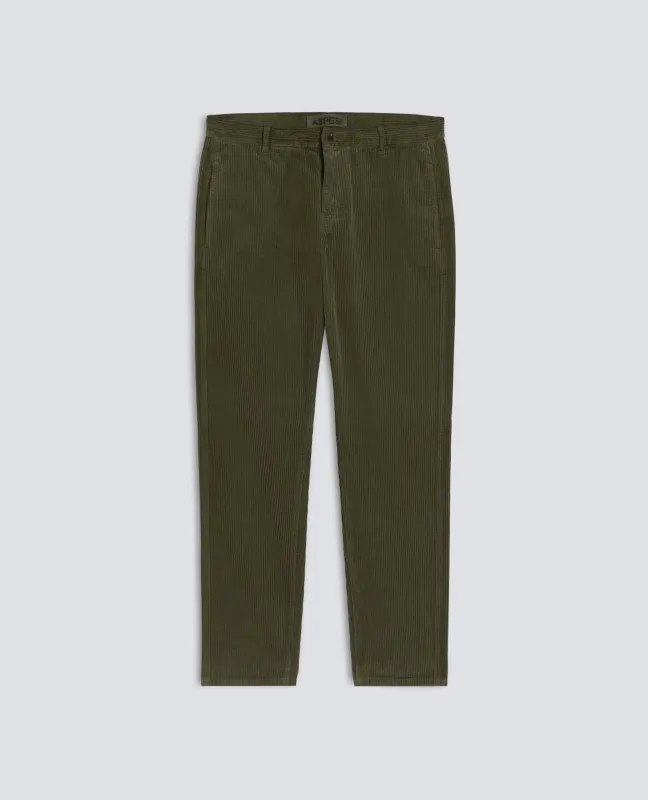 PANTALONE CHINO IN VELLUTO A COSTE - MILITARE made by Aspesi