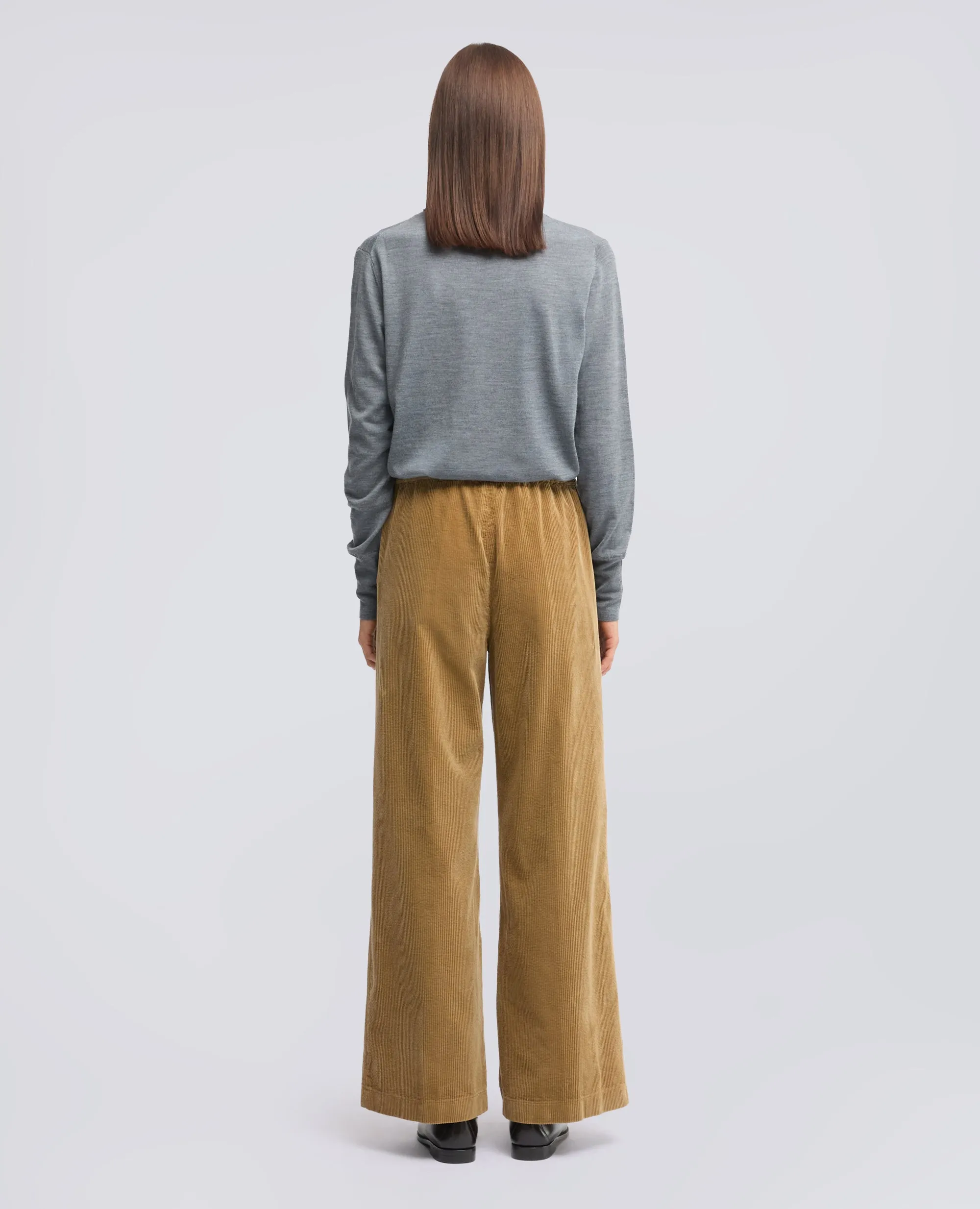 PANTALONE IN VELLUTO A COSTE CON ELASTICO - BEIGE sold by Aspesi product image thumbnail 3
