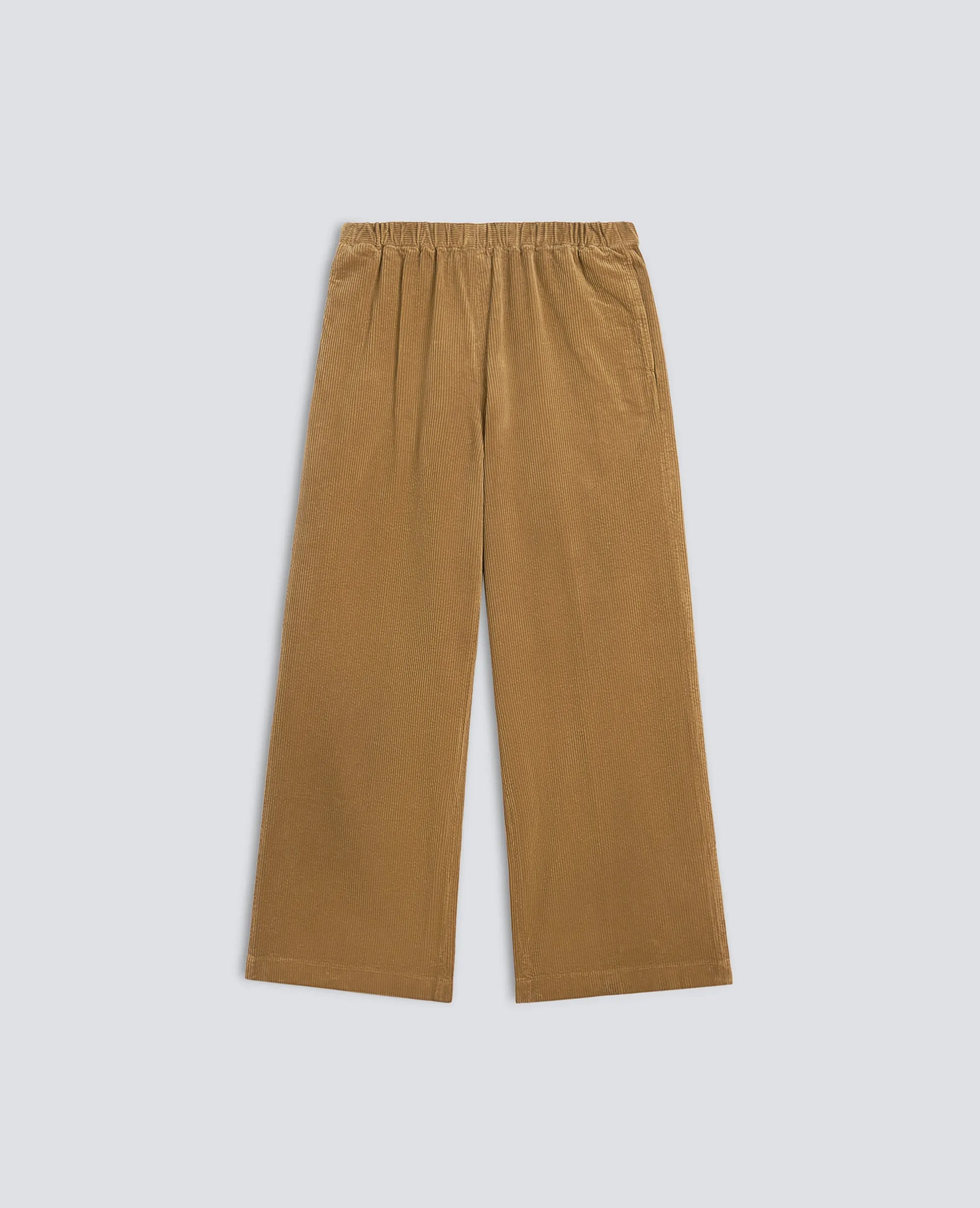 PANTALONE IN VELLUTO A COSTE CON ELASTICO - BEIGE sold by Aspesi