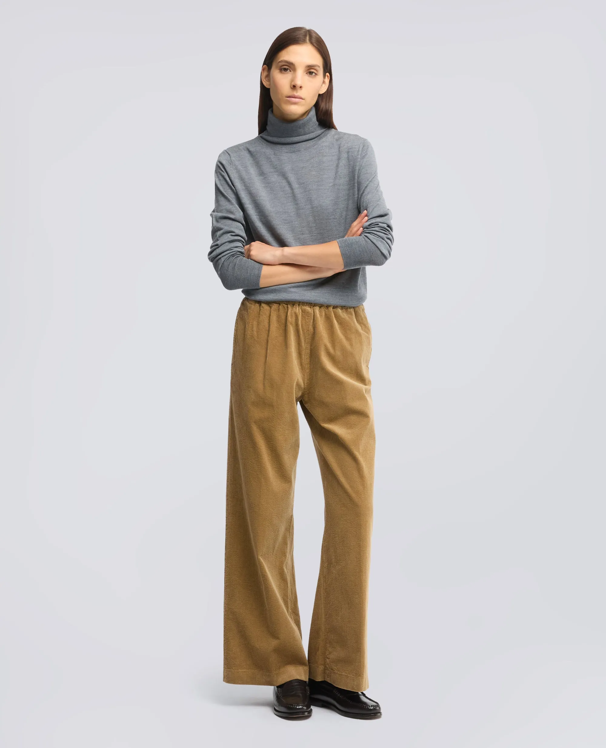 PANTALONE IN VELLUTO A COSTE CON ELASTICO - BEIGE sold by Aspesi product image thumbnail 2