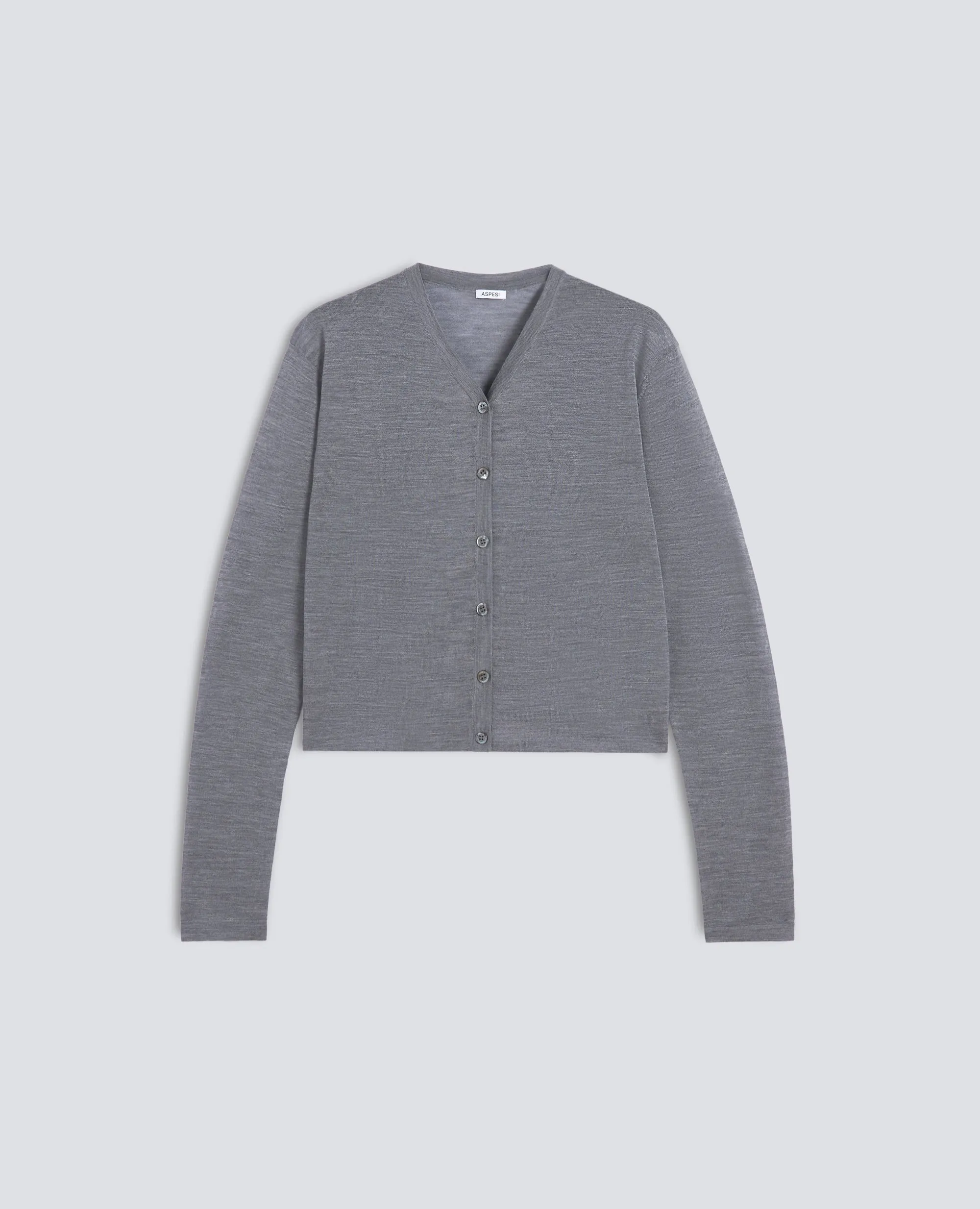 CARDIGAN IN LANA MERINO - GRIGIO sold by Aspesi
