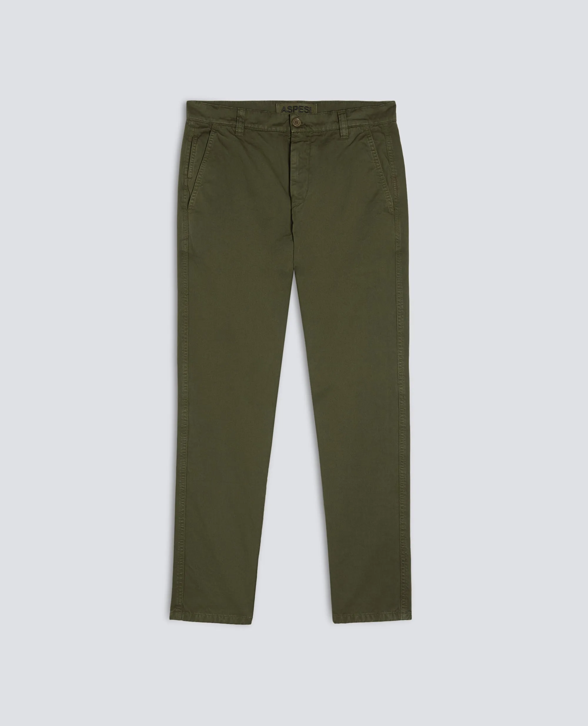 PANTALONE CHINO IN GABARDINA DI COTONE - MILITARE sold by Aspesi