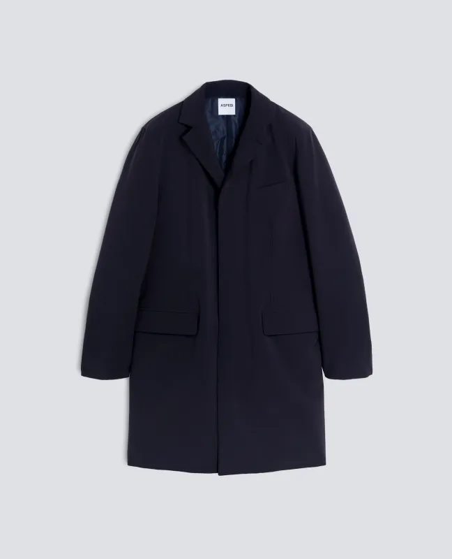CAPPOTTO IN TWILL DI TESSUTO TECNICO - NAVY made by Aspesi