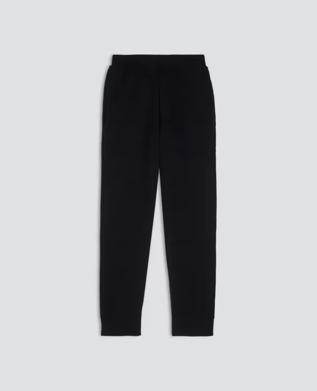 PANTALONE IN FILATO DOPPIA FRONTURA DI LANA E COTONE - BLU BLACK made by Aspesi