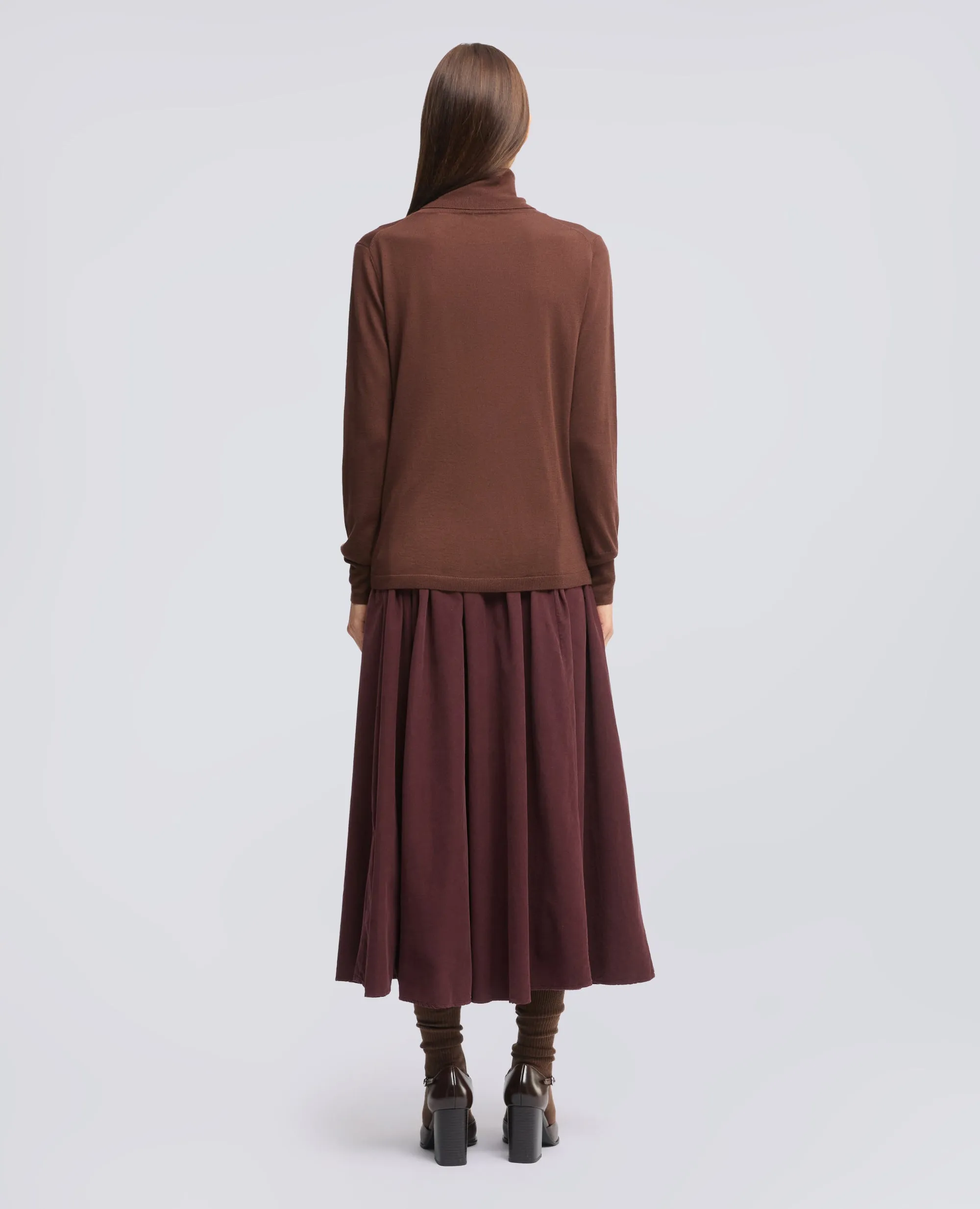 MAGLIA DOLCEVITA IN LANA MERINO - MARRONE sold by Aspesi product image thumbnail 3