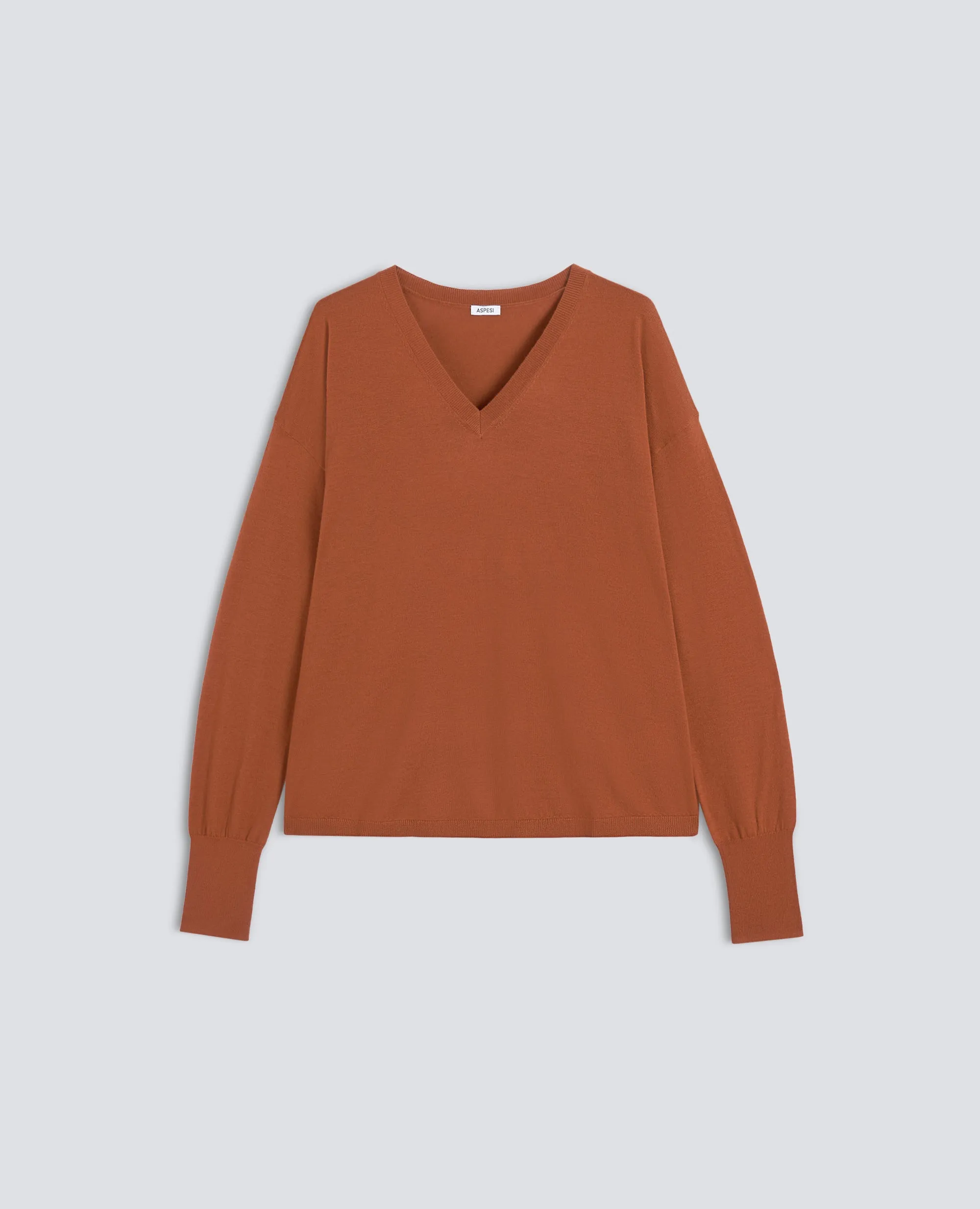 MAGLIA CON SCOLLO A V IN LANA MERINO - ZUCCA sold by Aspesi