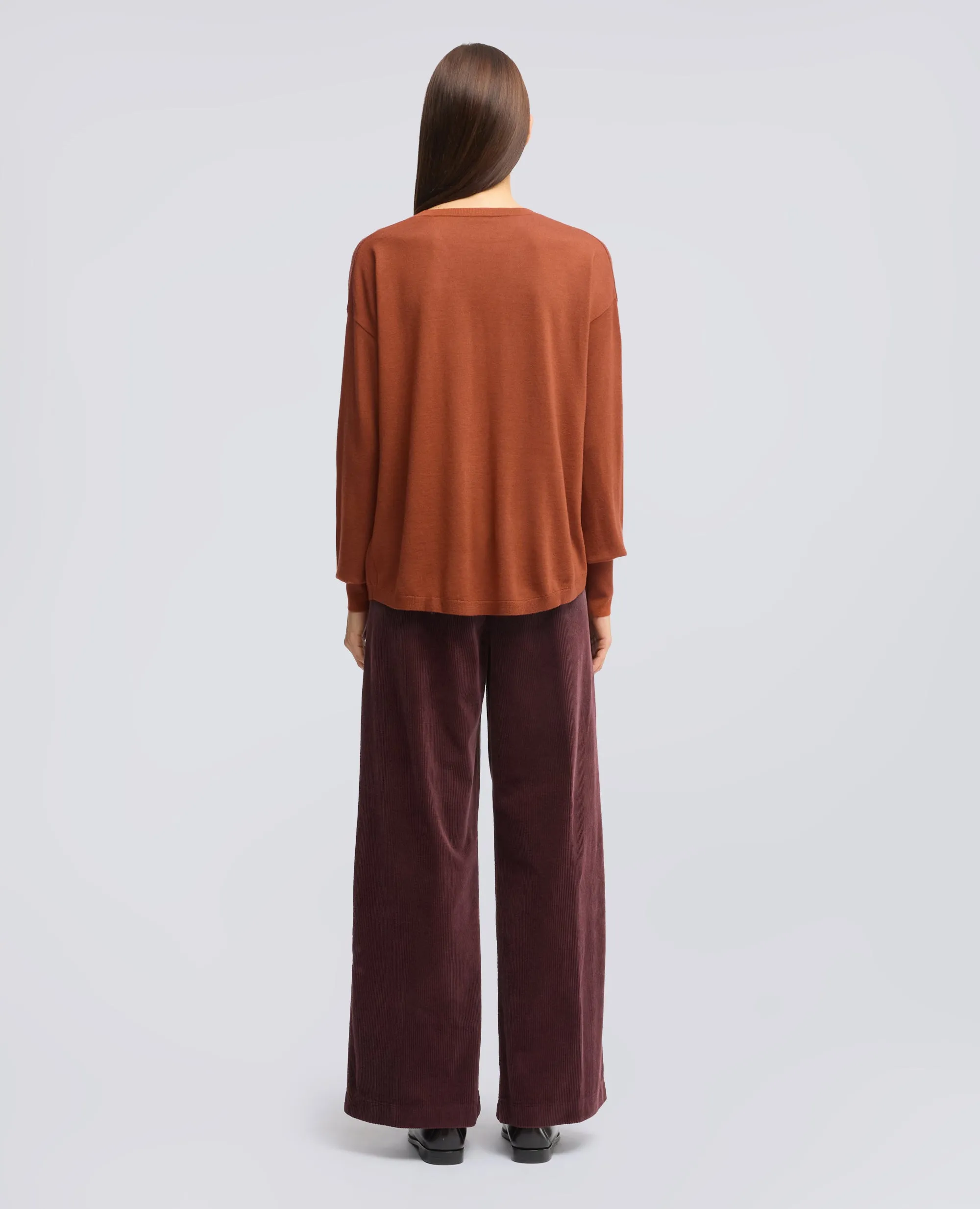 MAGLIA CON SCOLLO A V IN LANA MERINO - ZUCCA sold by Aspesi product image thumbnail 3